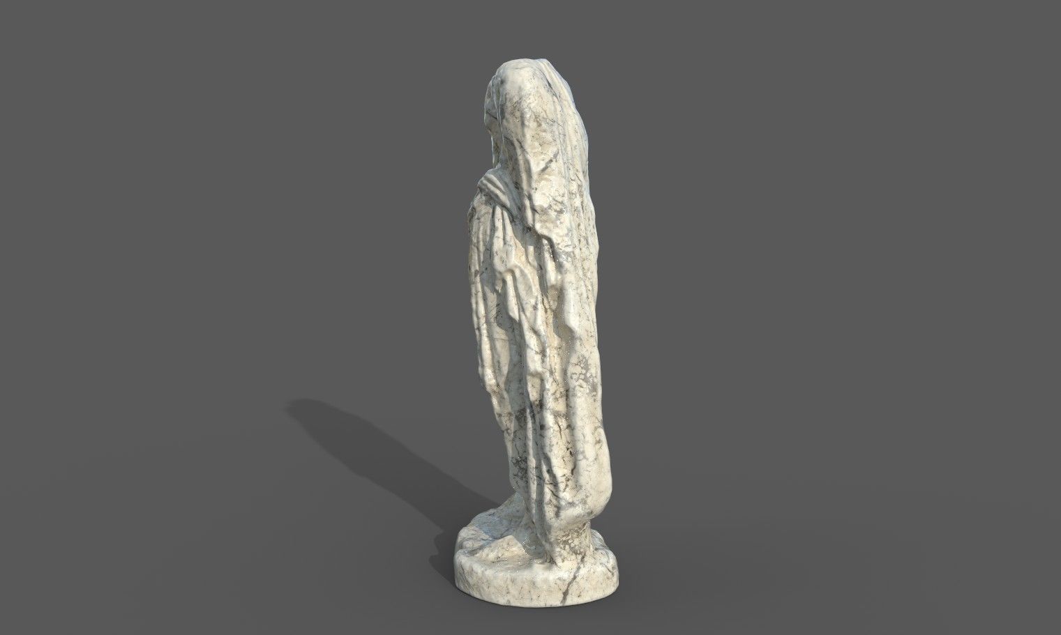 Statue of Female 3 Low-poly 3D model_17