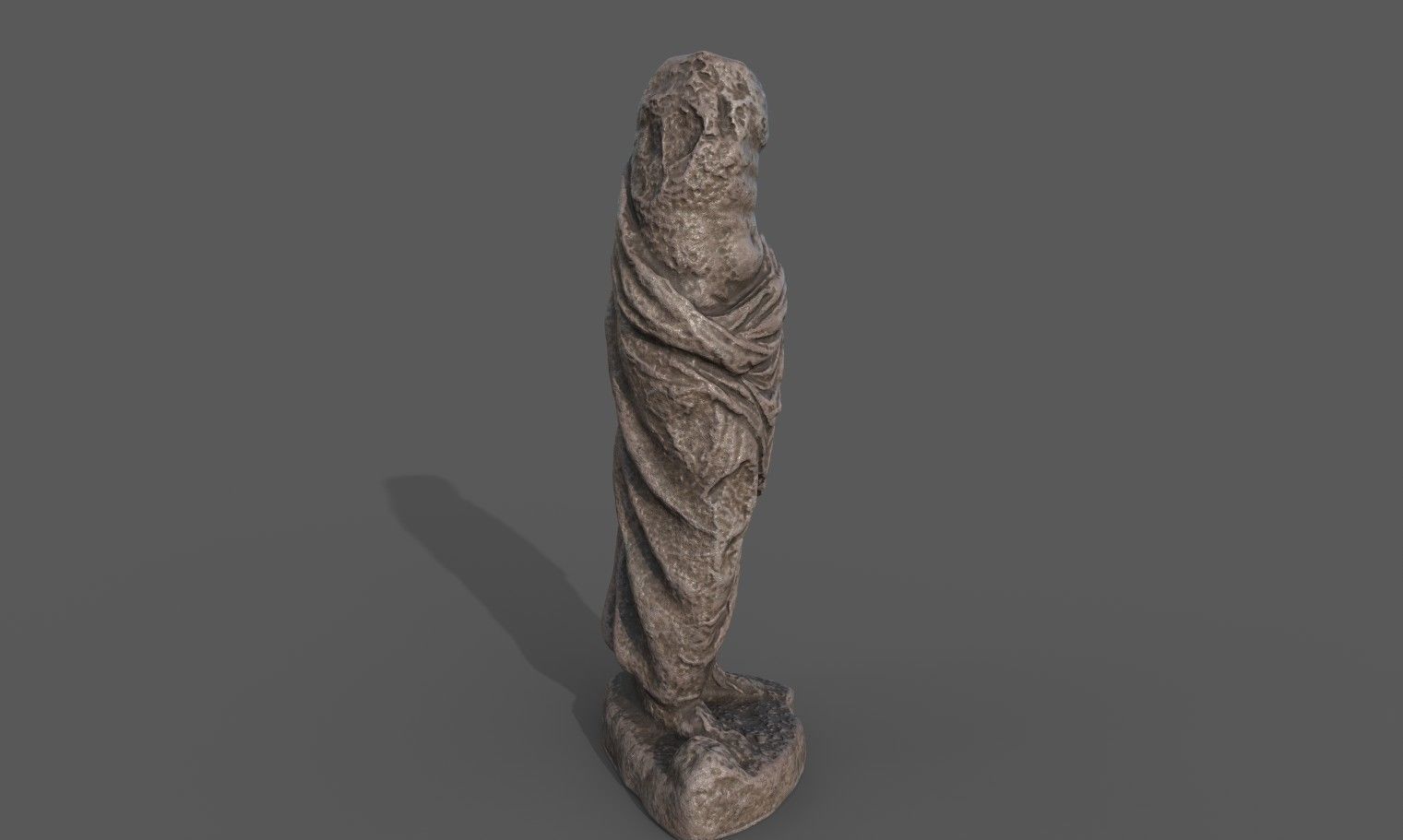 Statue of Female 3 Low-poly 3D model_6