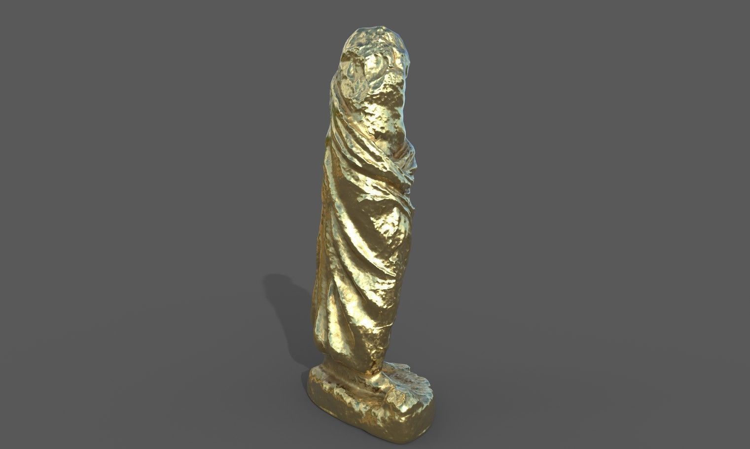 Statue of Female 3 Low-poly 3D model_22