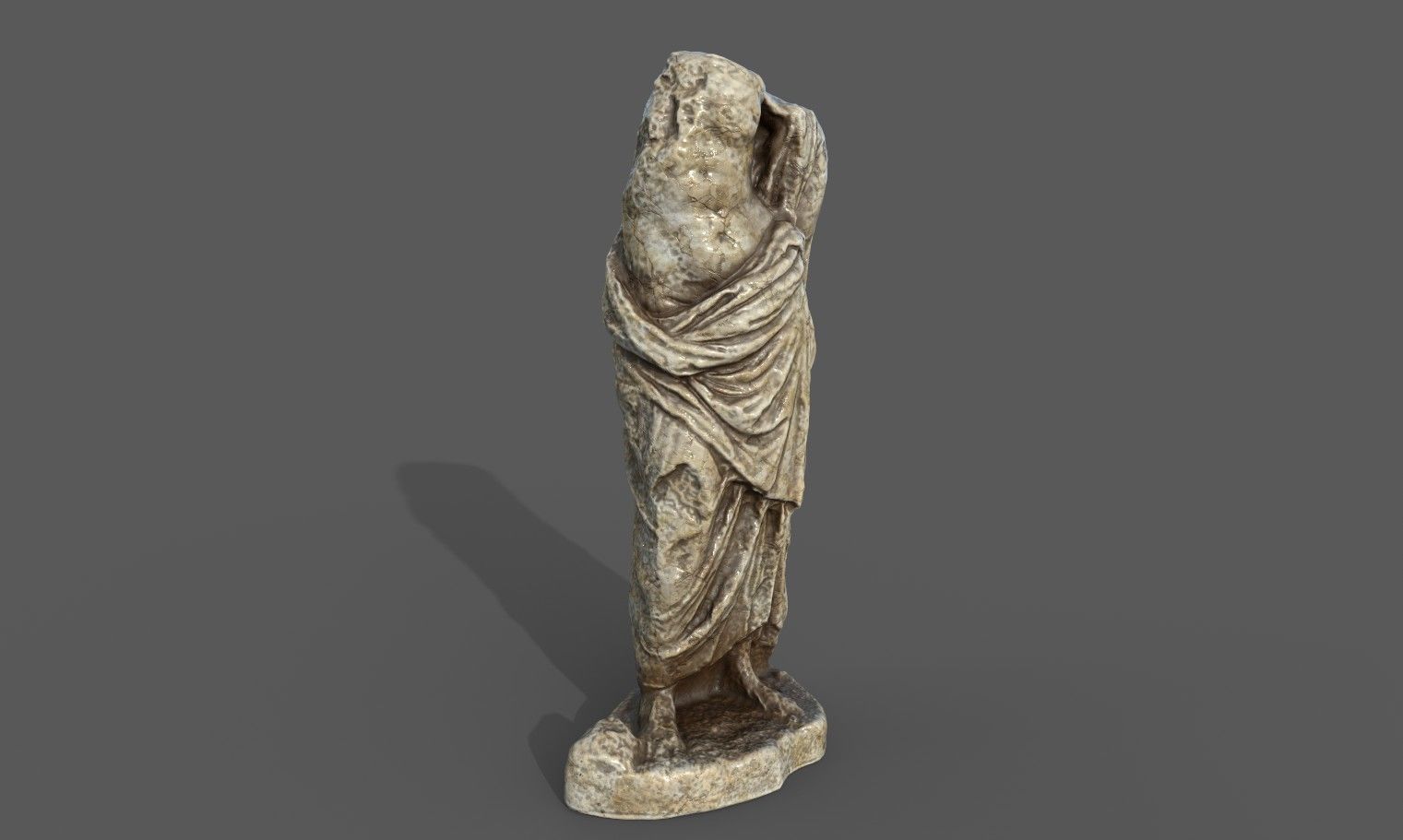 Statue of Female 3 Low-poly 3D model_7