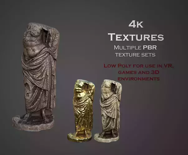 Statue of Female 3 Low-poly 3D model