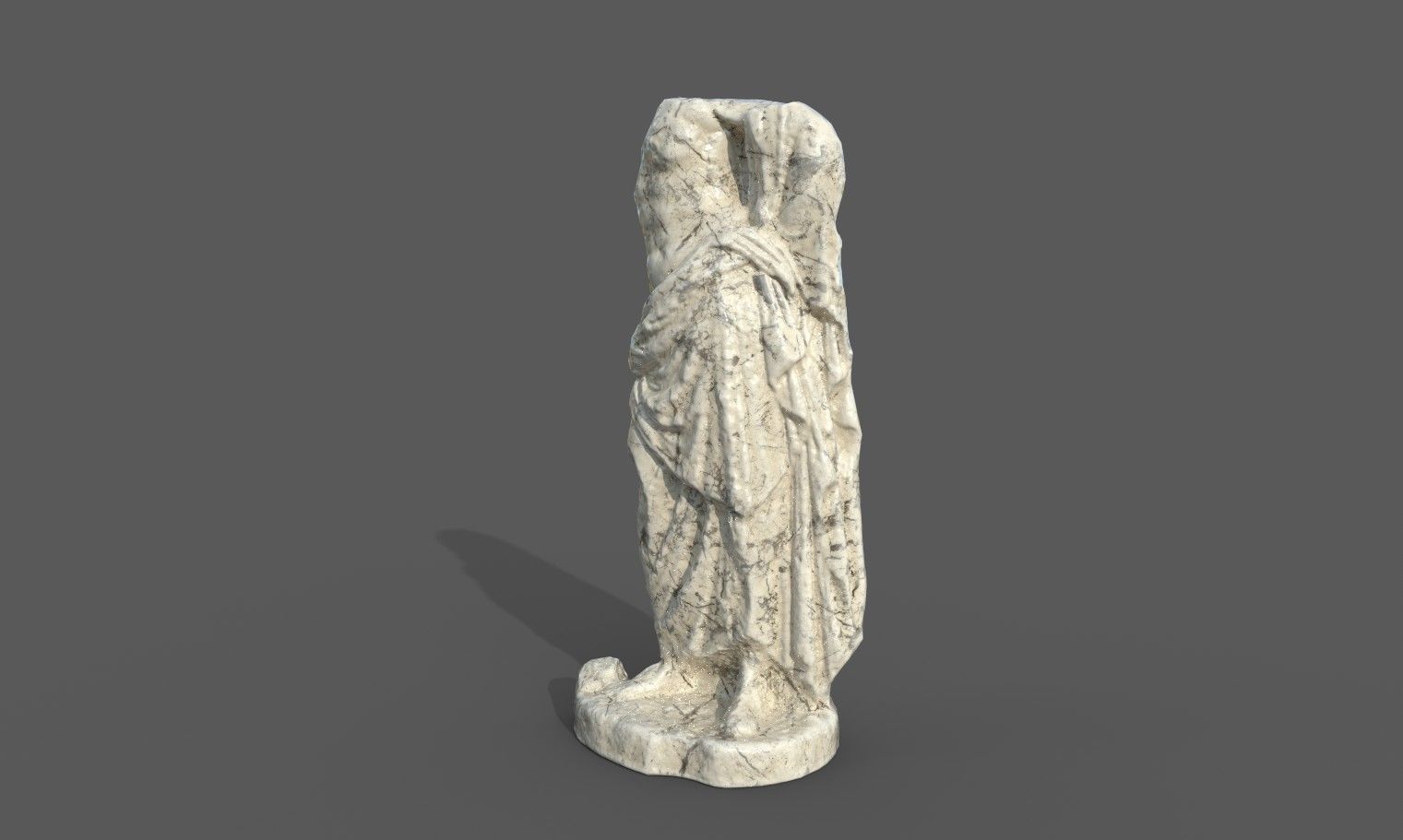 Statue of Female 3 Low-poly 3D model_16