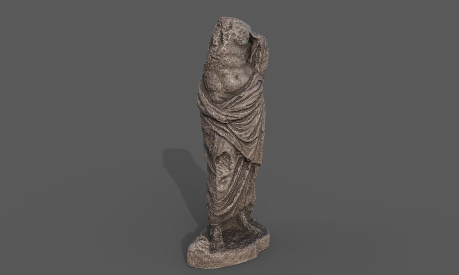 Statue of Female 3 Low-poly 3D model_2