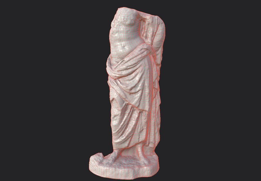 Statue of Female 3 Low-poly 3D model_26