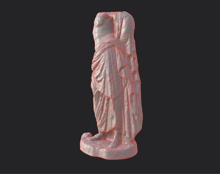 Statue of Female 3 Low-poly 3D model_24
