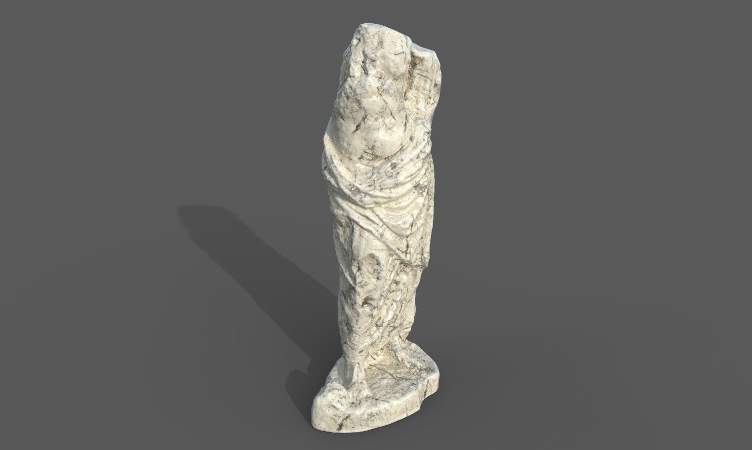 Statue of Female 3 Low-poly 3D model_14