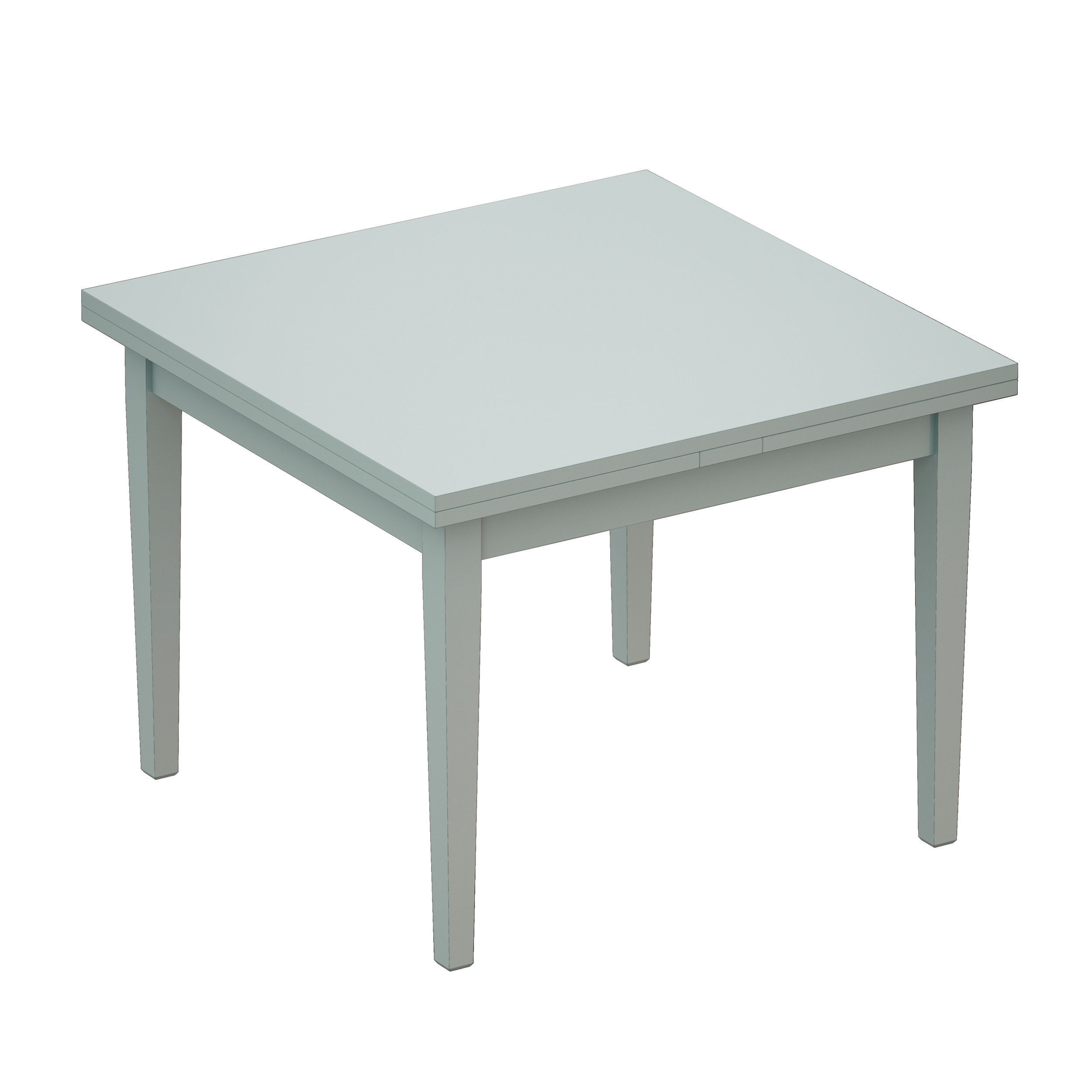 Pratico Blue Grey Extension Square Dining Table Crate and Barrel 3D model_3