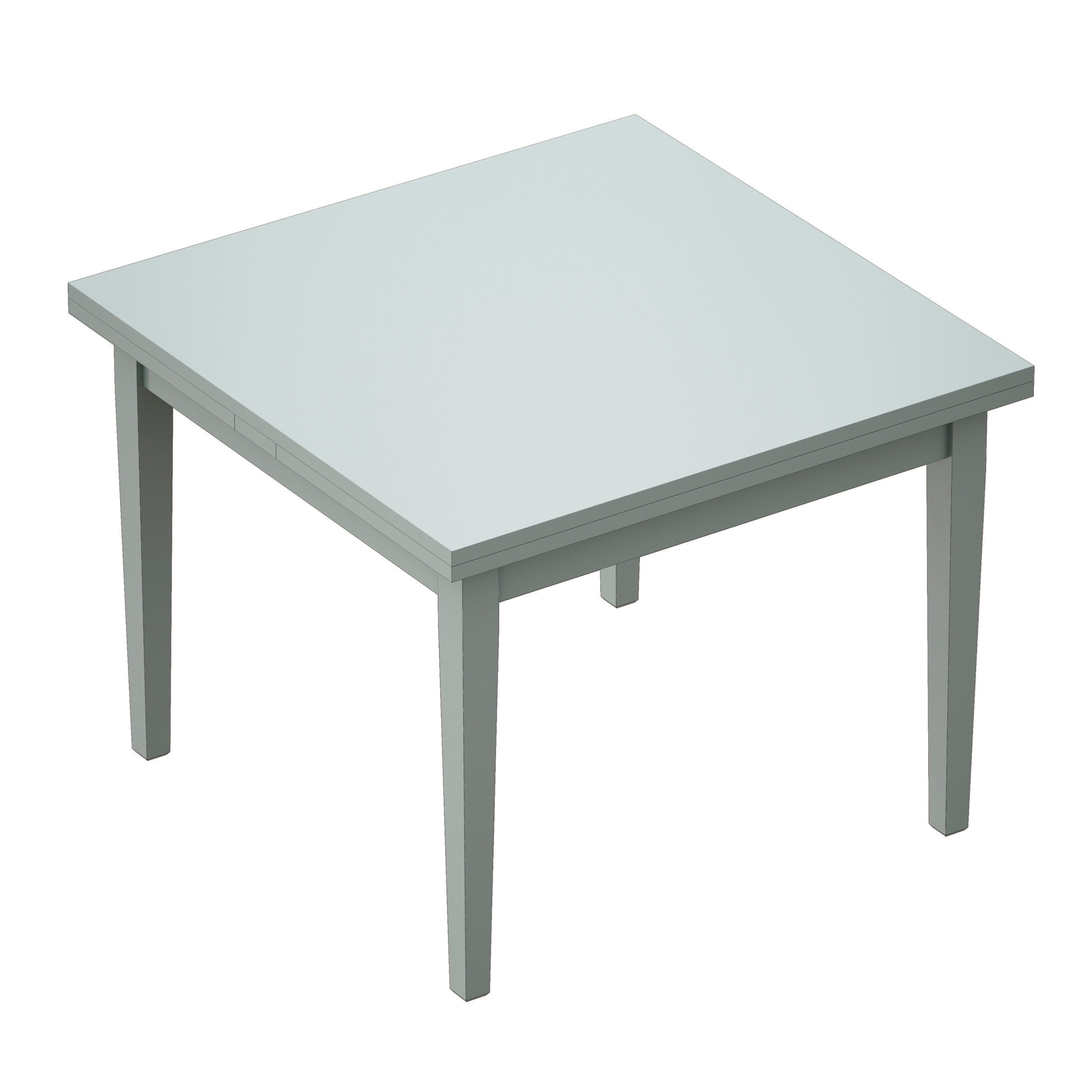 Pratico Blue Grey Extension Square Dining Table Crate and Barrel 3D model_8