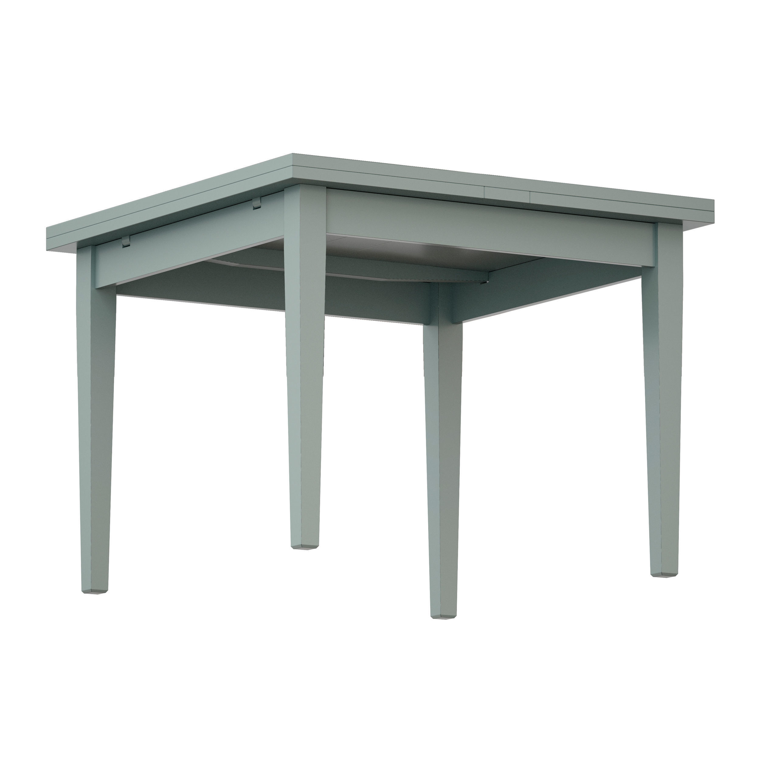 Pratico Blue Grey Extension Square Dining Table Crate and Barrel 3D model_2
