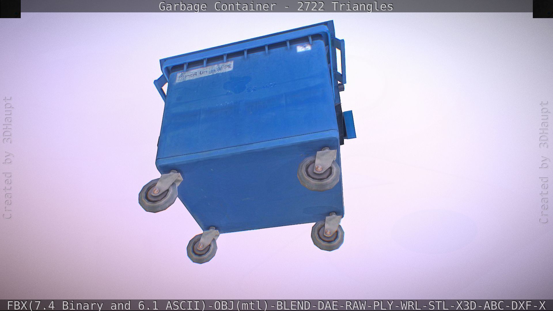 Garbage container with ragdoll setup Low-poly 3D model_20