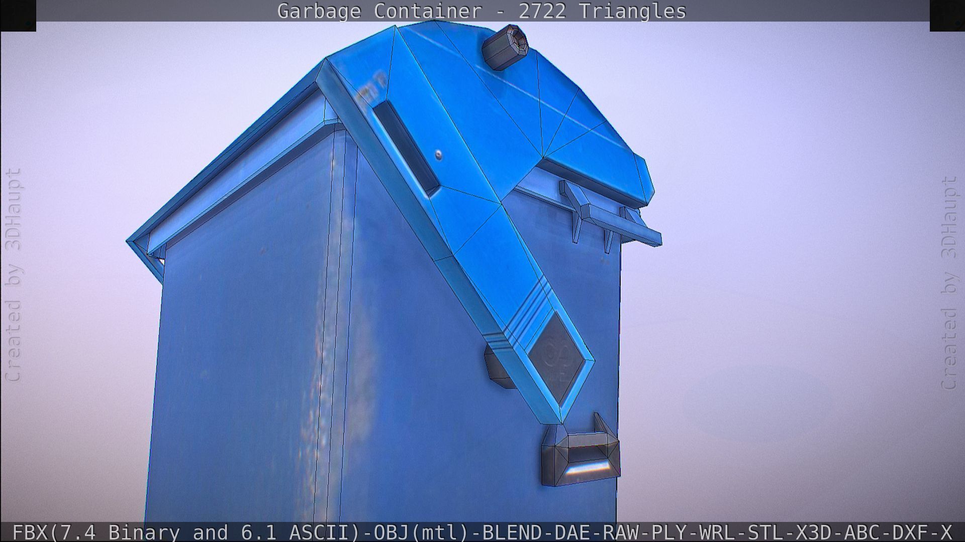 Garbage container with ragdoll setup Low-poly 3D model_59