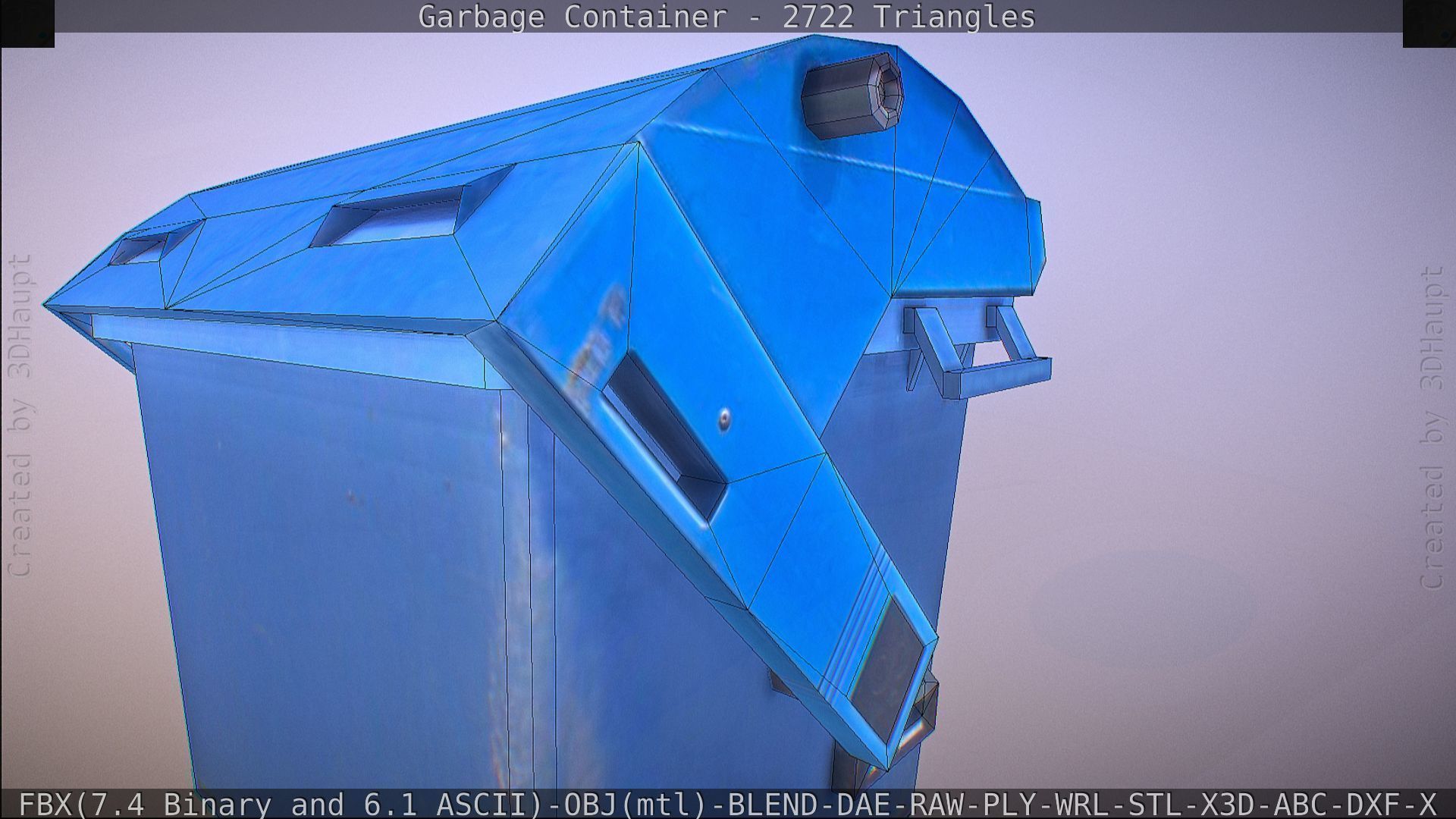 Garbage container with ragdoll setup Low-poly 3D model_58