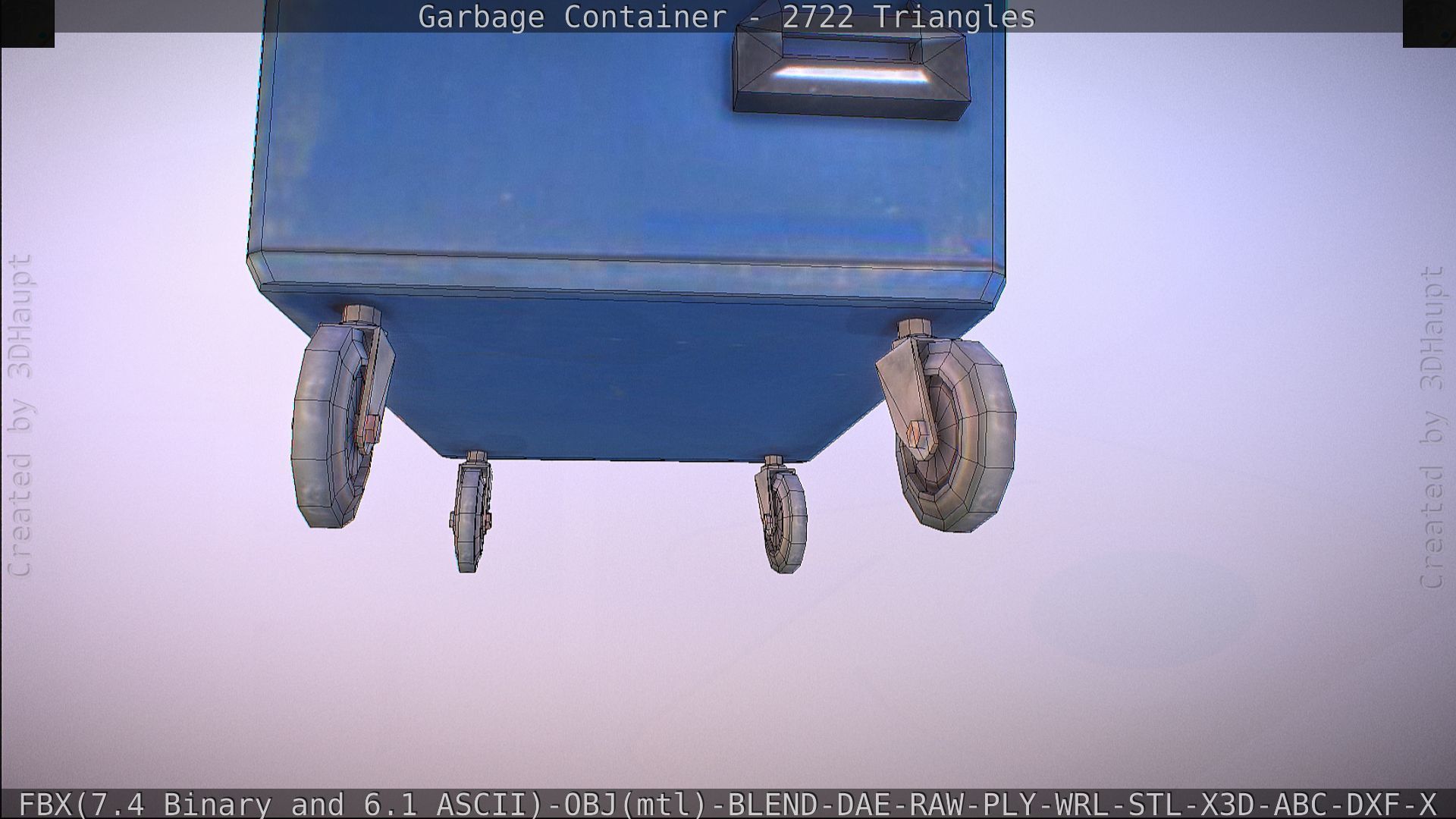 Garbage container with ragdoll setup Low-poly 3D model_62