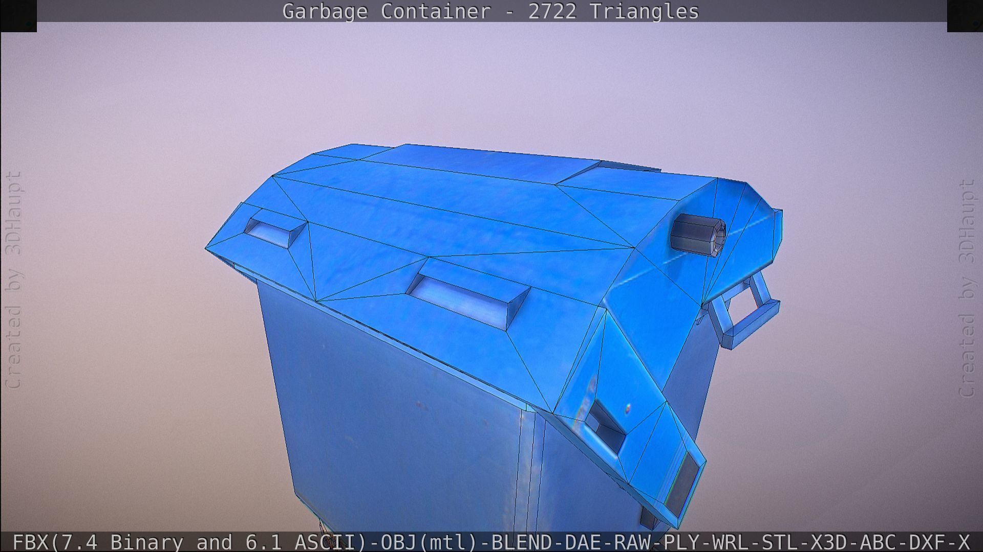 Garbage container with ragdoll setup Low-poly 3D model_61