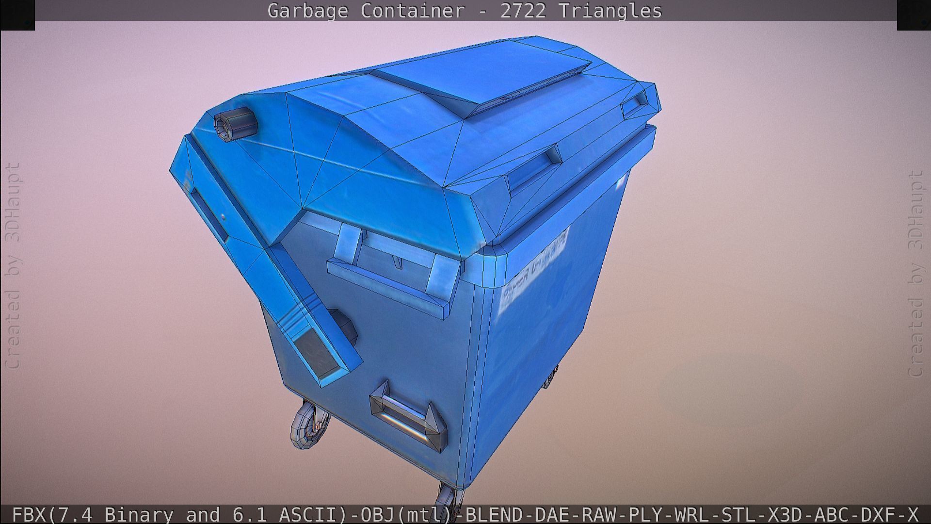 Garbage container with ragdoll setup Low-poly 3D model_57