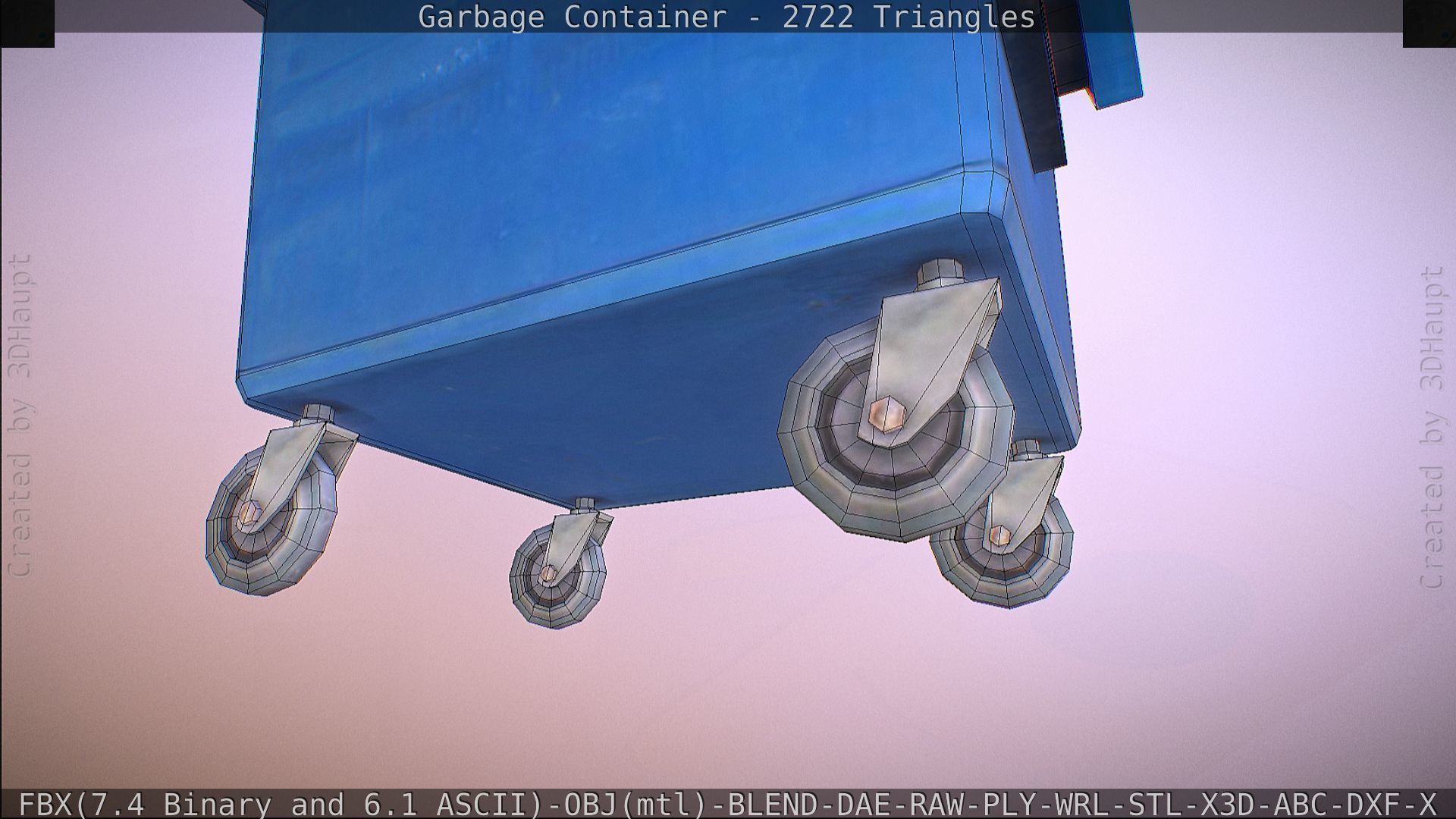 Garbage container with ragdoll setup Low-poly 3D model_68