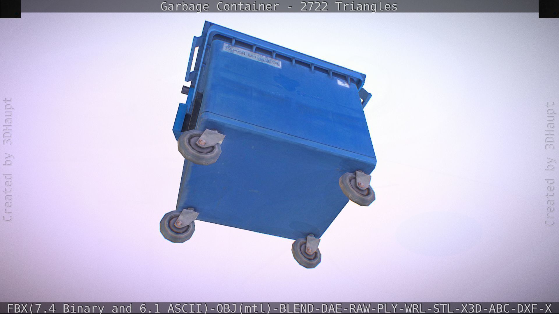 Garbage container with ragdoll setup Low-poly 3D model_19