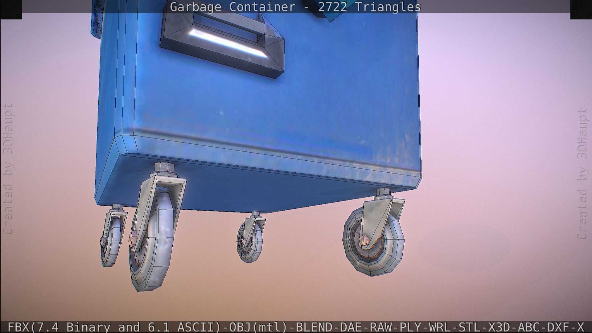 Garbage container with ragdoll setup Low-poly 3D model_66