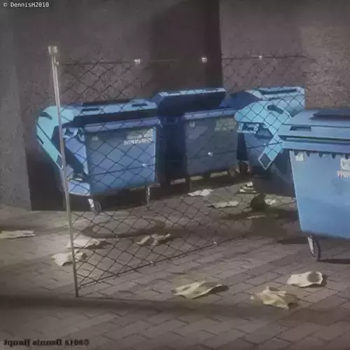Garbage container with ragdoll setup Low-poly 3D model