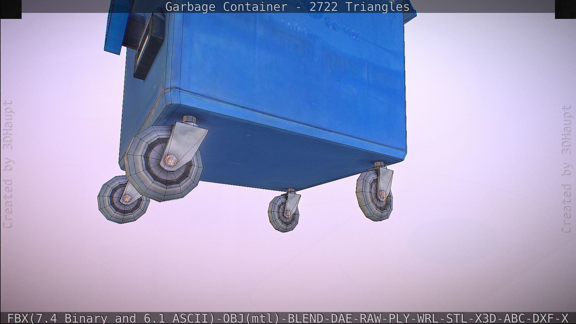 Garbage container with ragdoll setup Low-poly 3D model_64