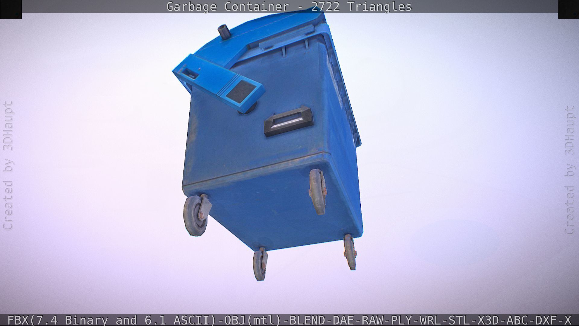 Garbage container with ragdoll setup Low-poly 3D model_37