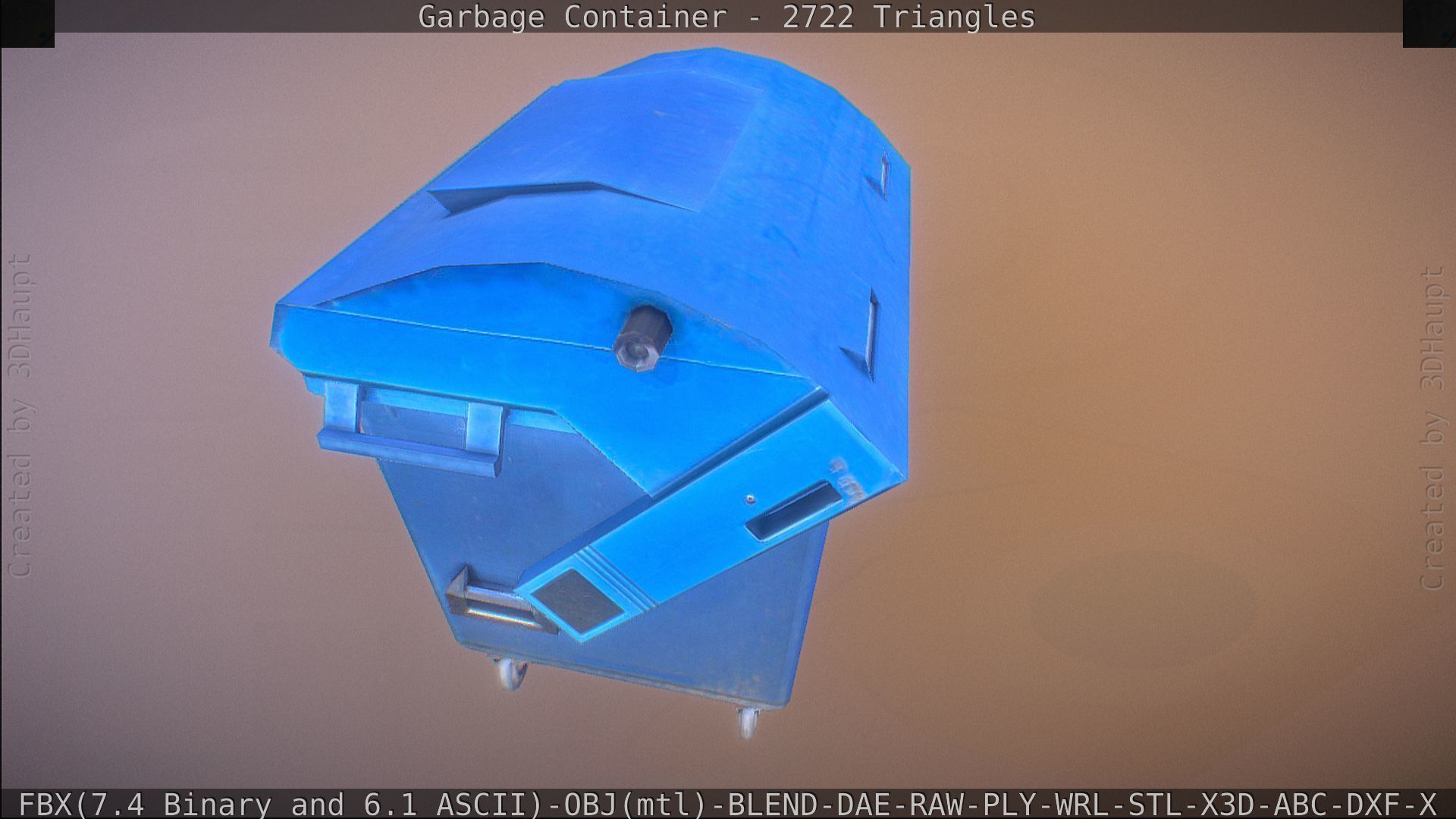 Garbage container with ragdoll setup Low-poly 3D model_47