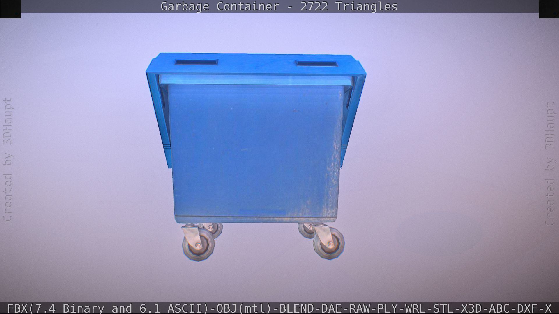 Garbage container with ragdoll setup Low-poly 3D model_13
