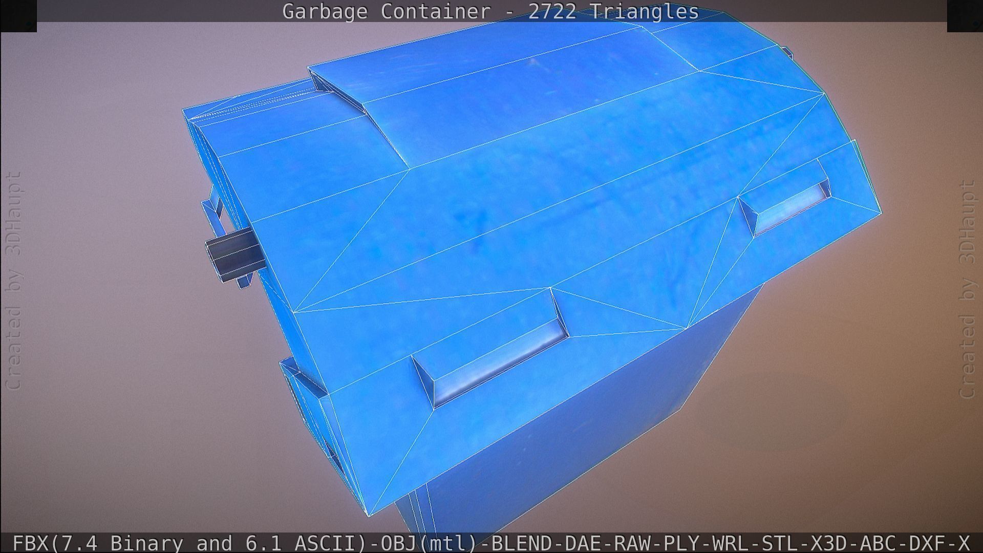 Garbage container with ragdoll setup Low-poly 3D model_74