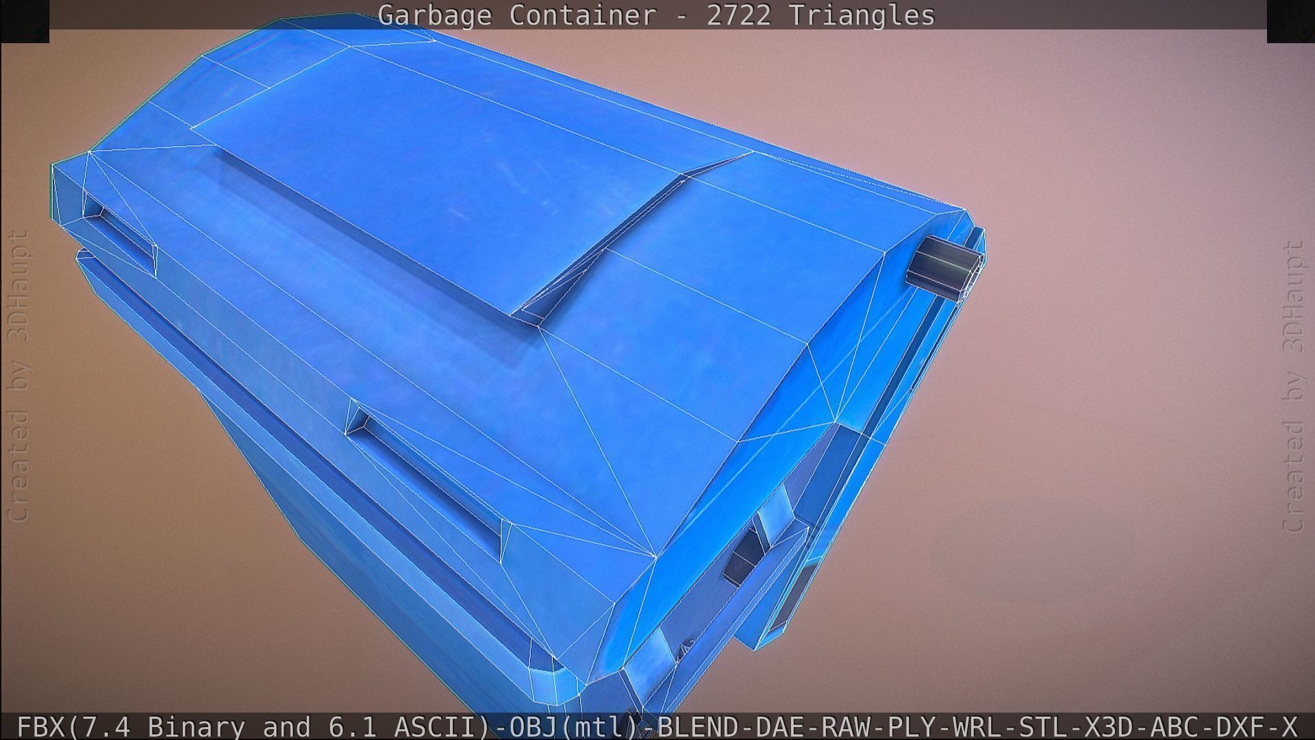 Garbage container with ragdoll setup Low-poly 3D model_75