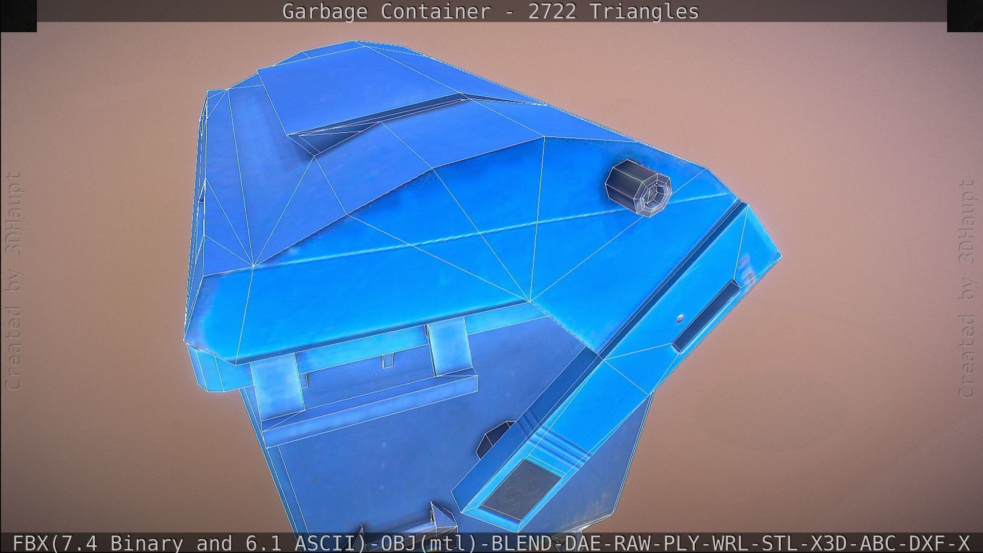 Garbage container with ragdoll setup Low-poly 3D model_76