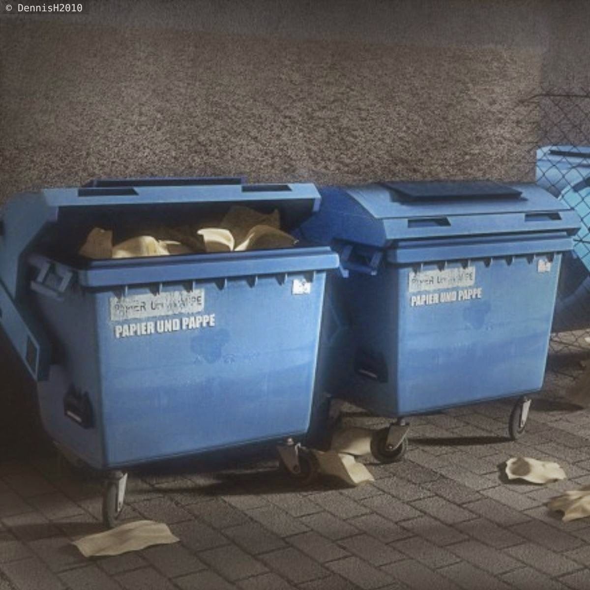 Garbage container with ragdoll setup Low-poly 3D model_5