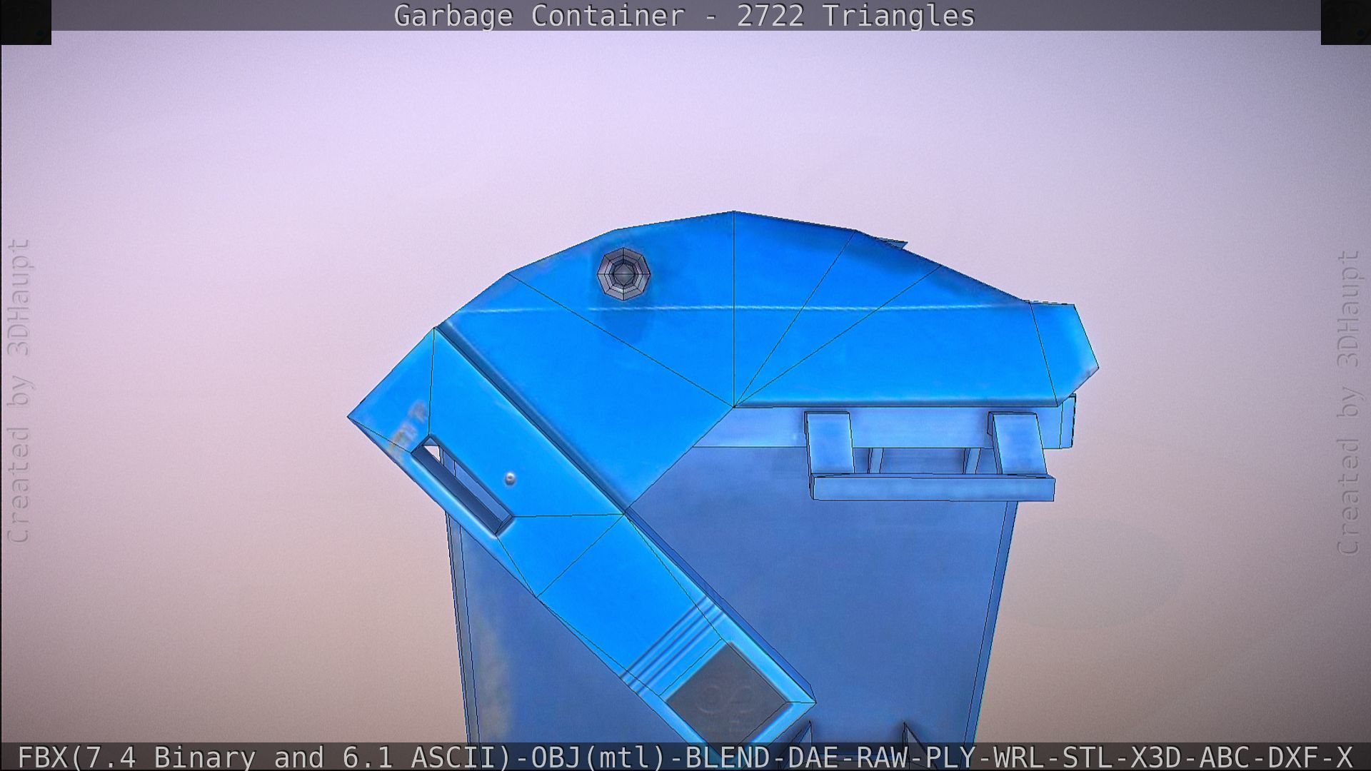 Garbage container with ragdoll setup Low-poly 3D model_60