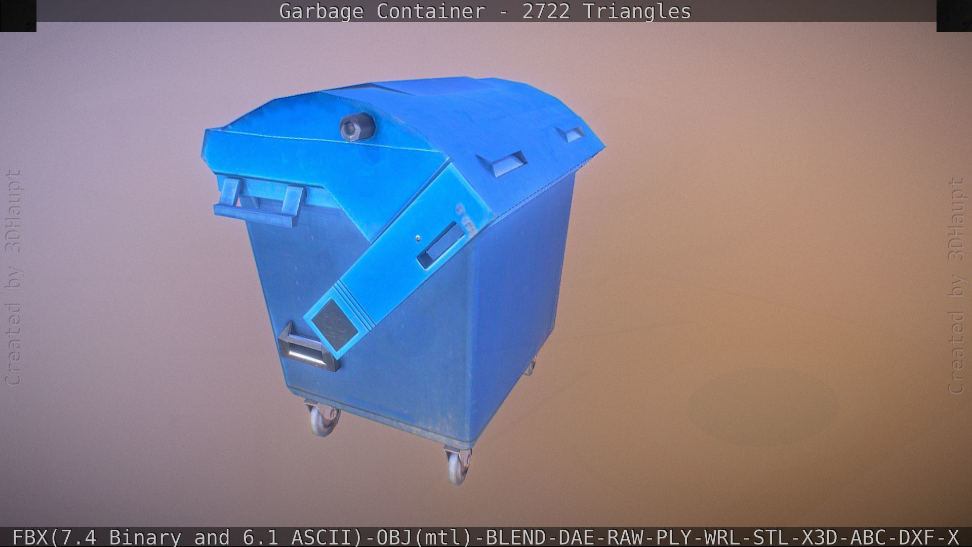 Garbage container with ragdoll setup Low-poly 3D model_18