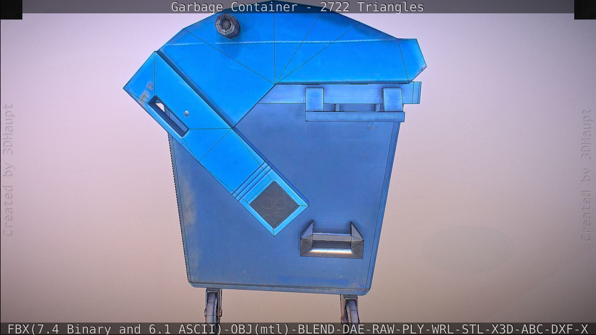 Garbage container with ragdoll setup Low-poly 3D model_54