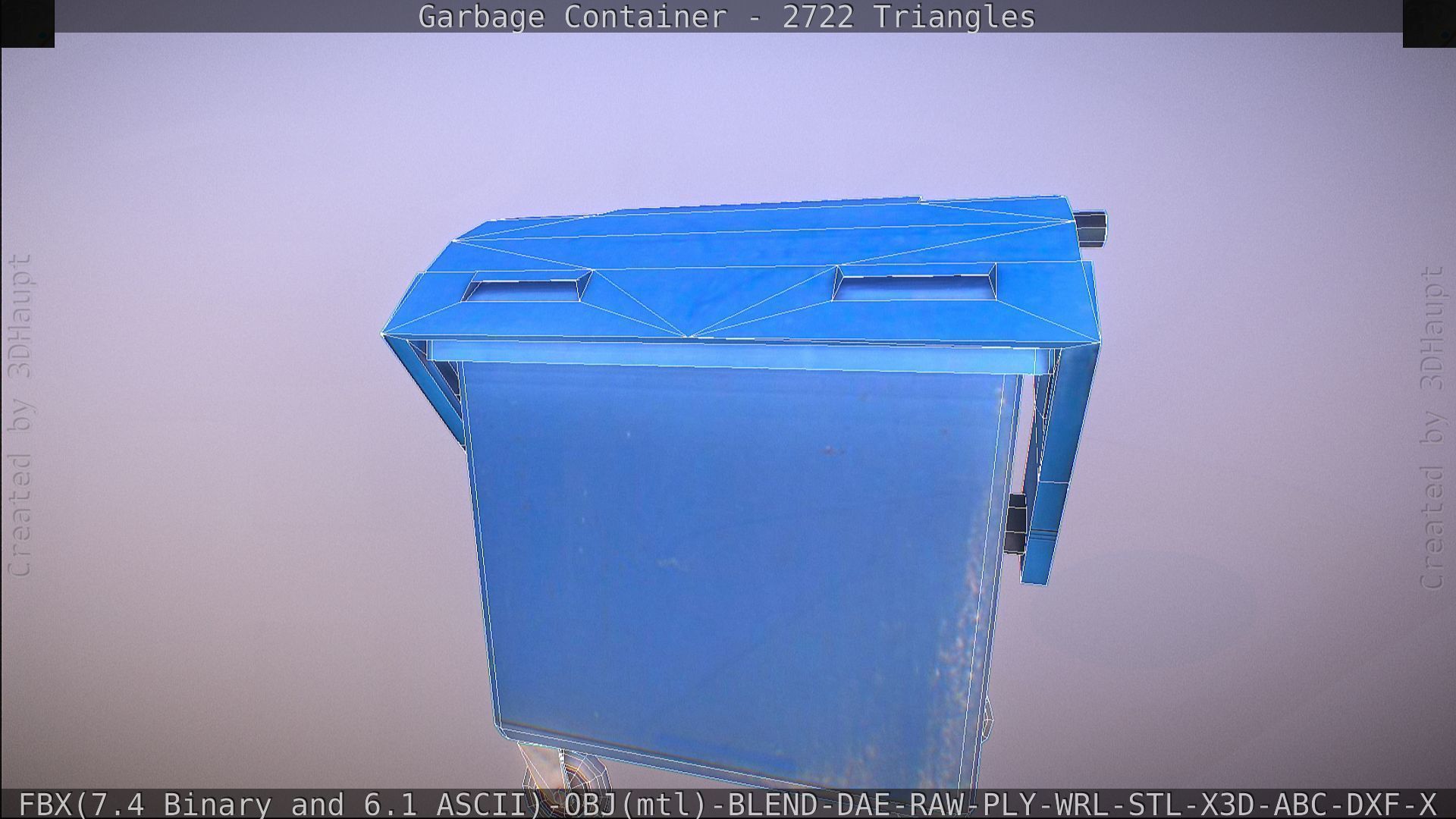 Garbage container with ragdoll setup Low-poly 3D model_77