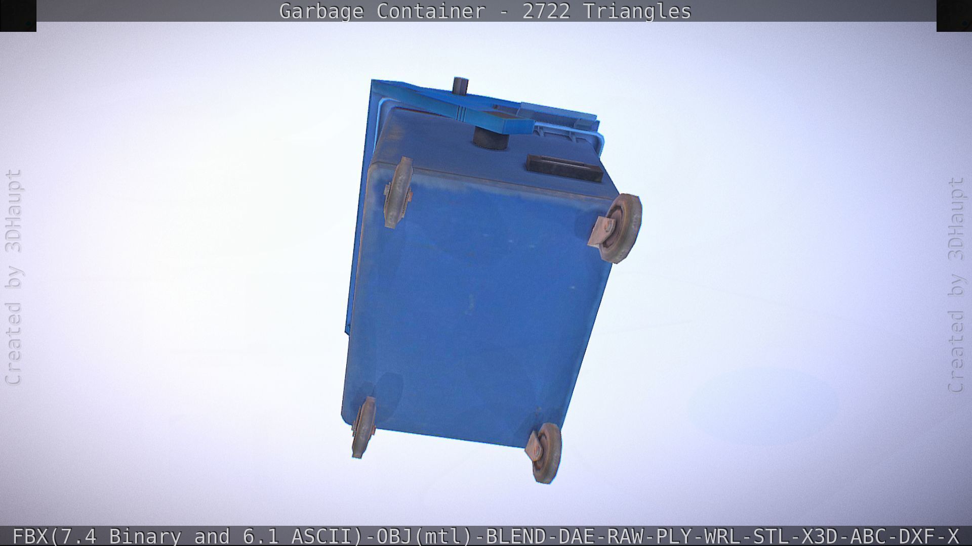 Garbage container with ragdoll setup Low-poly 3D model_35