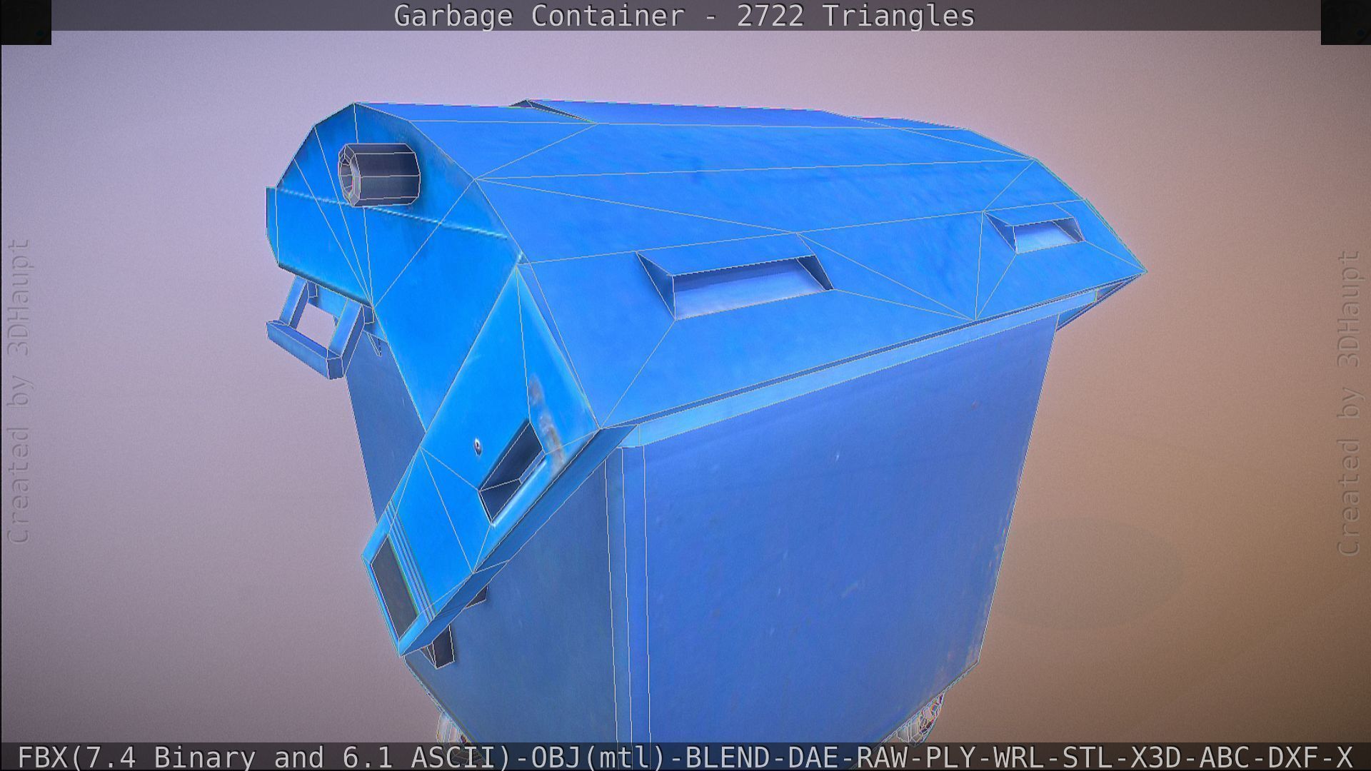 Garbage container with ragdoll setup Low-poly 3D model_72