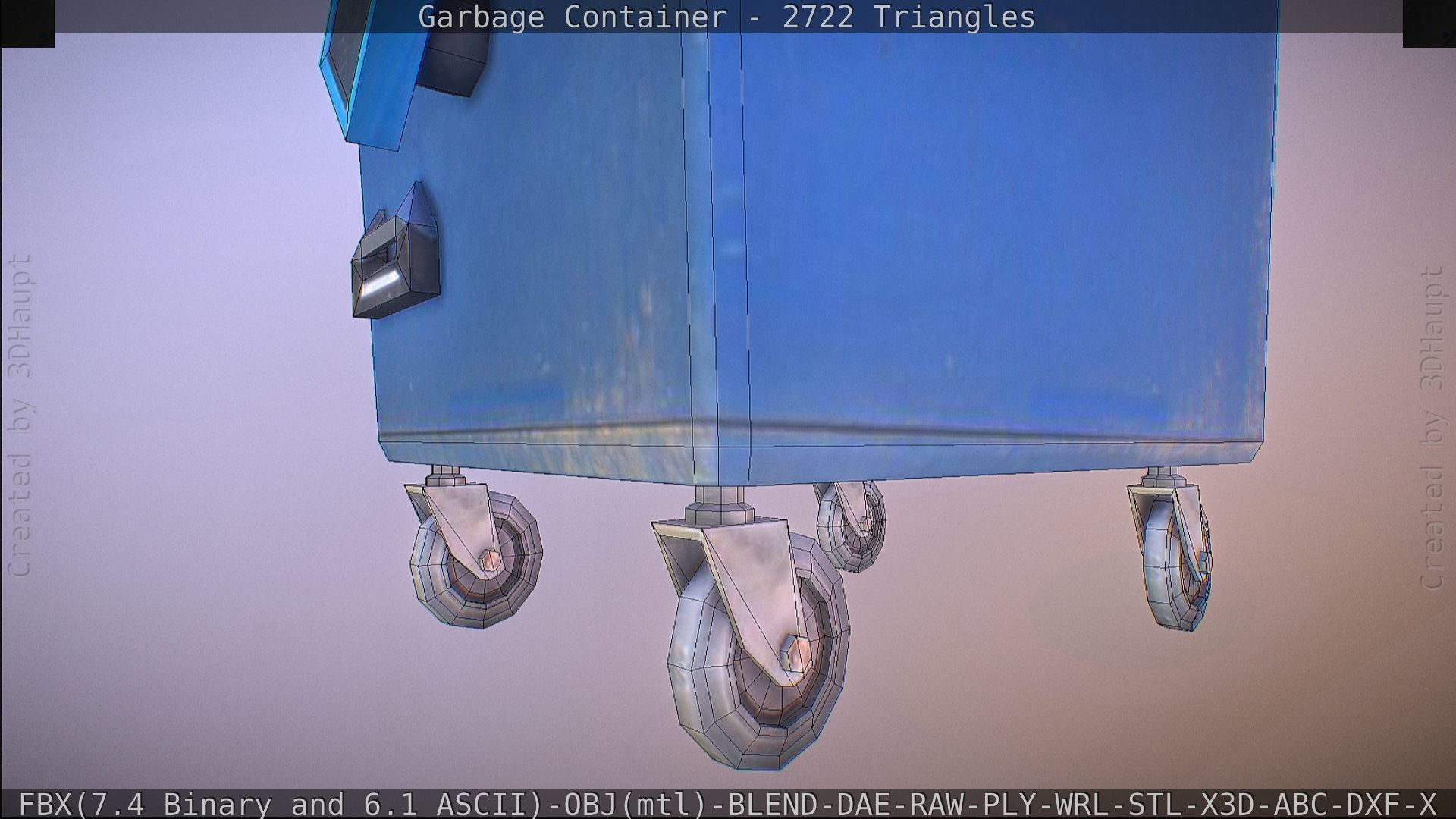 Garbage container with ragdoll setup Low-poly 3D model_71