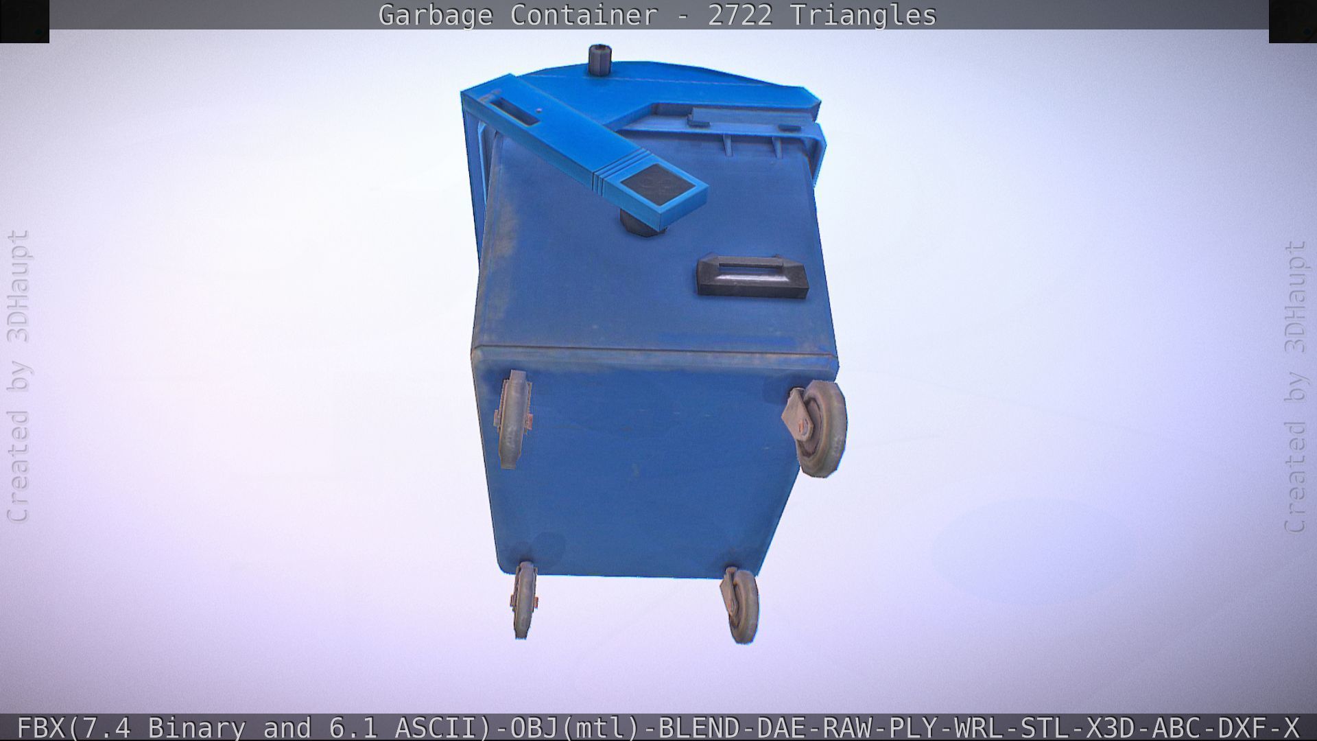 Garbage container with ragdoll setup Low-poly 3D model_17