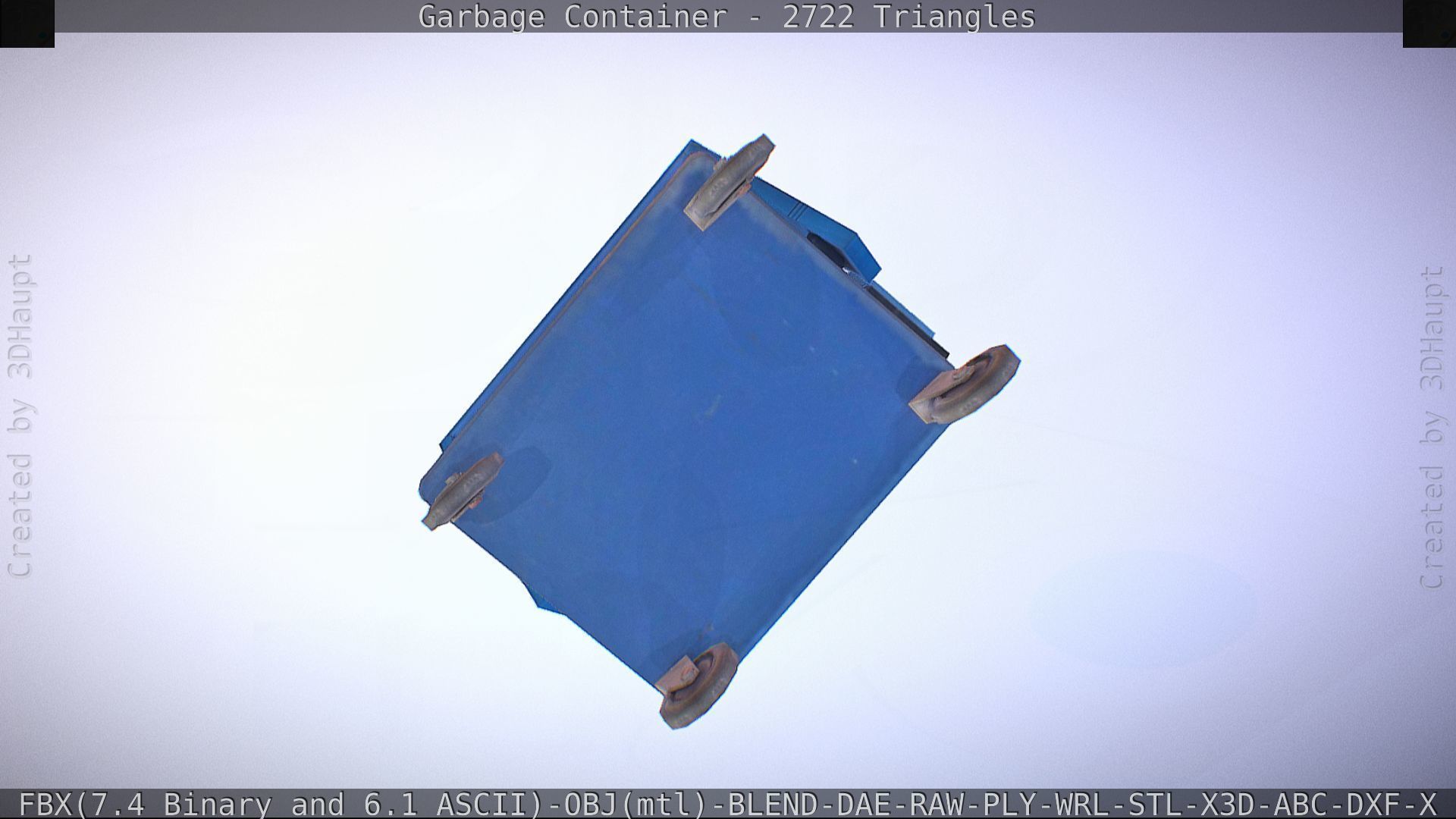 Garbage container with ragdoll setup Low-poly 3D model_34