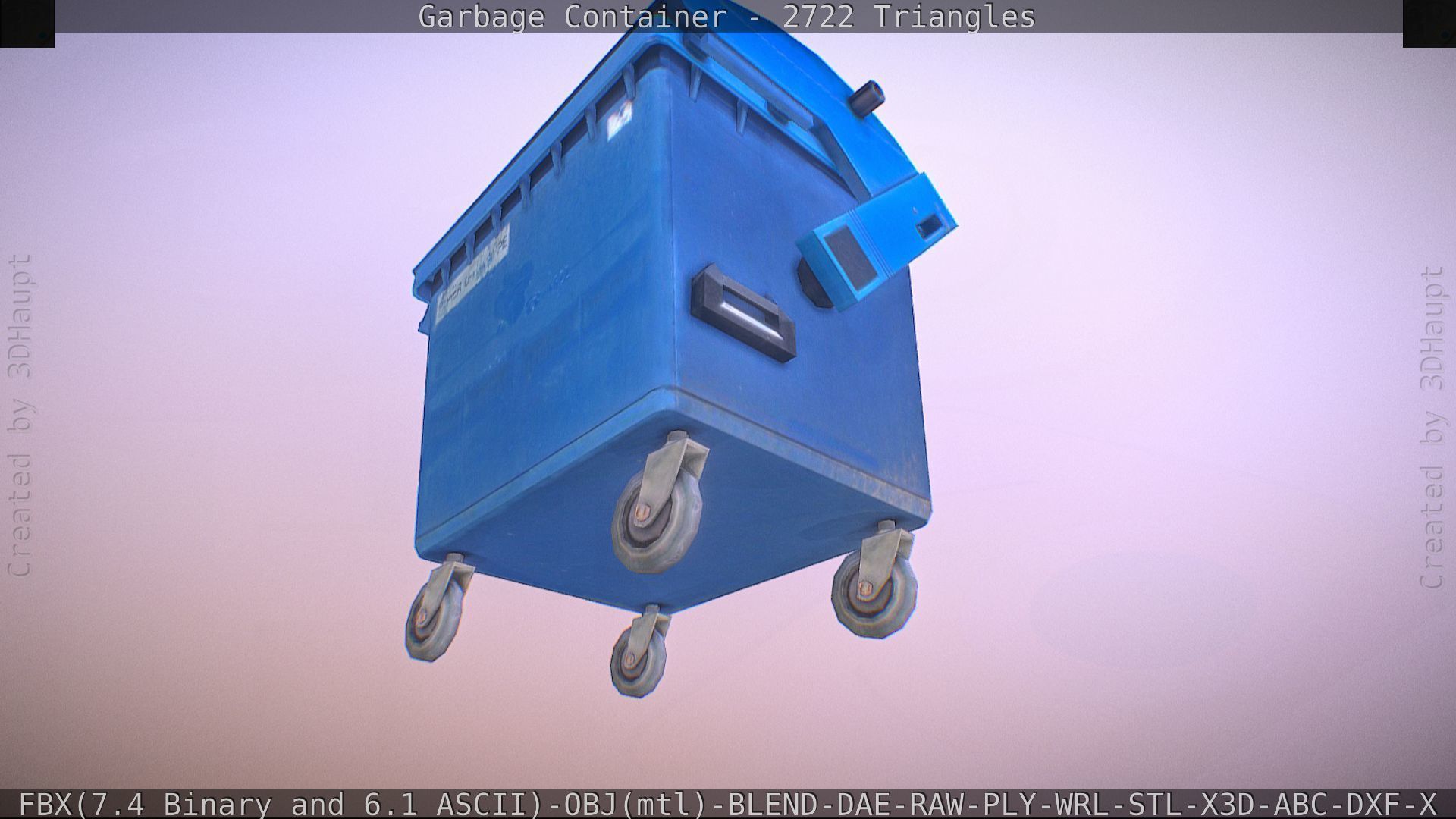 Garbage container with ragdoll setup Low-poly 3D model_24