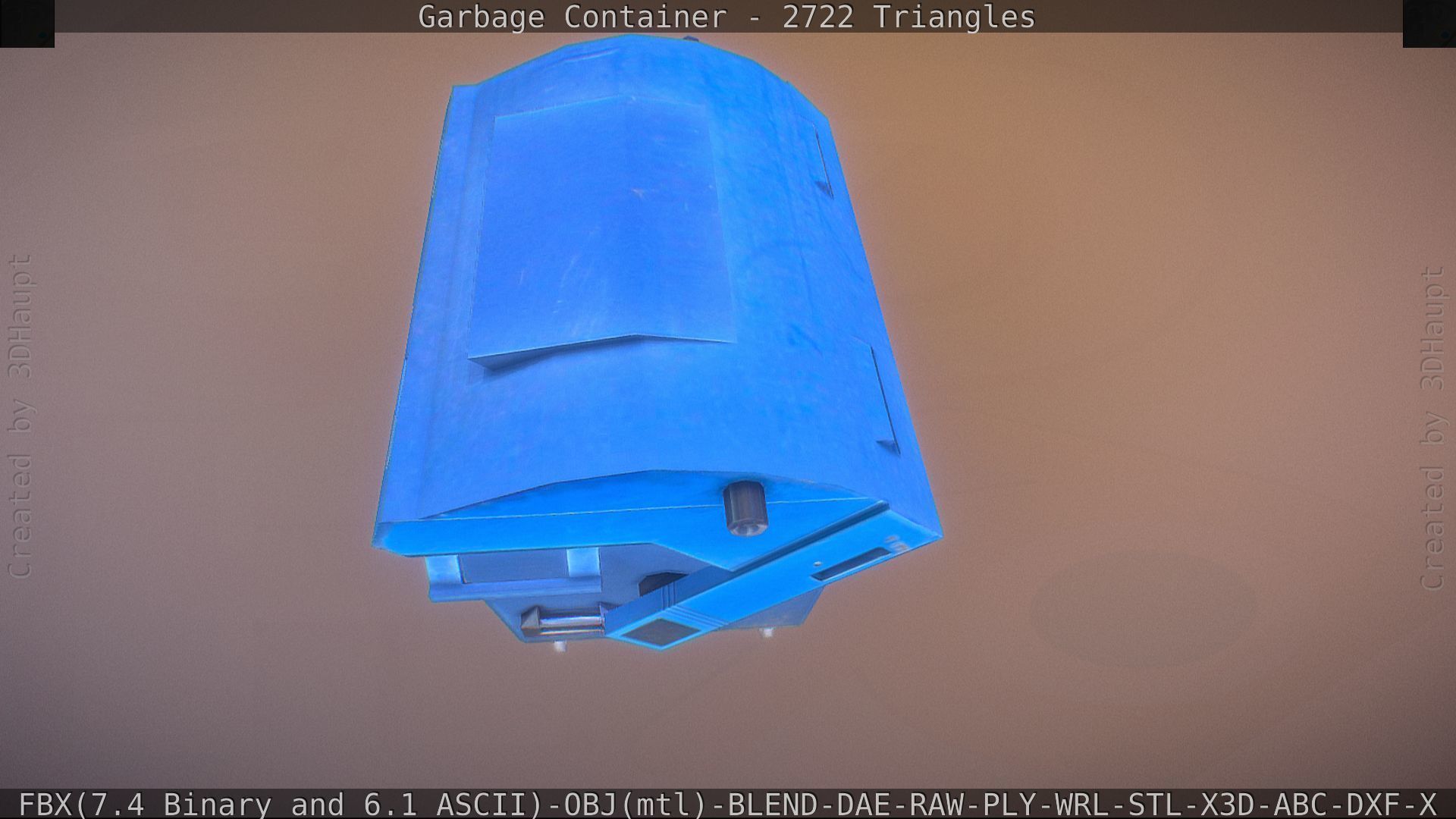 Garbage container with ragdoll setup Low-poly 3D model_22