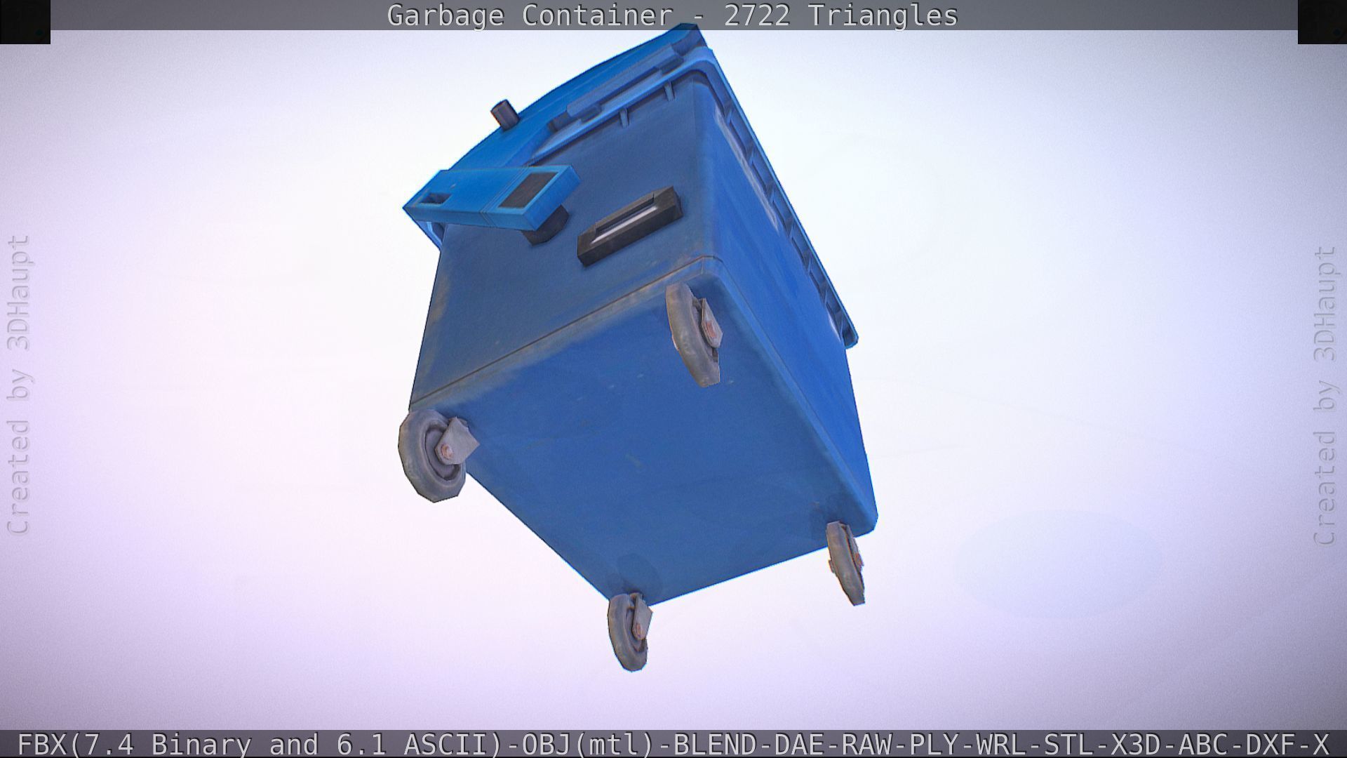 Garbage container with ragdoll setup Low-poly 3D model_16