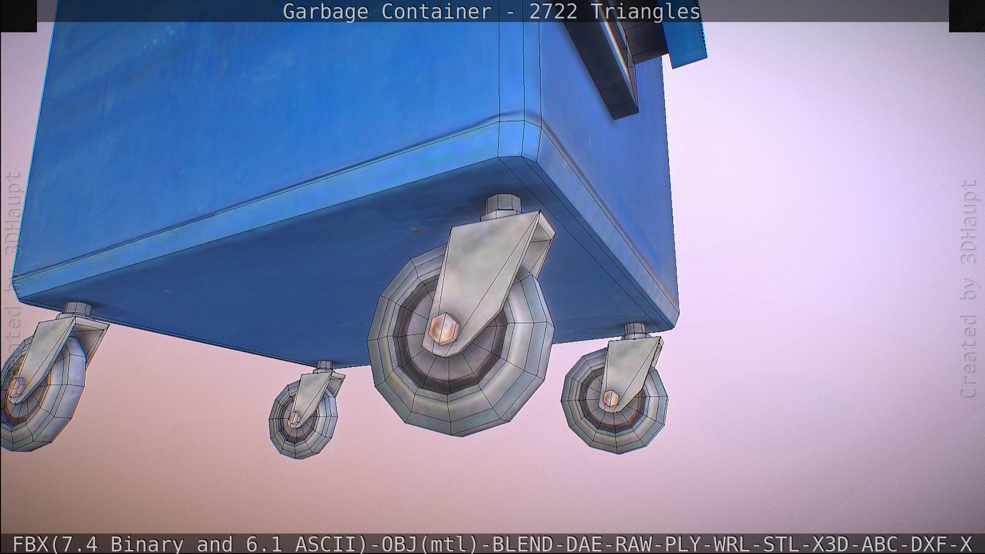 Garbage container with ragdoll setup Low-poly 3D model_67