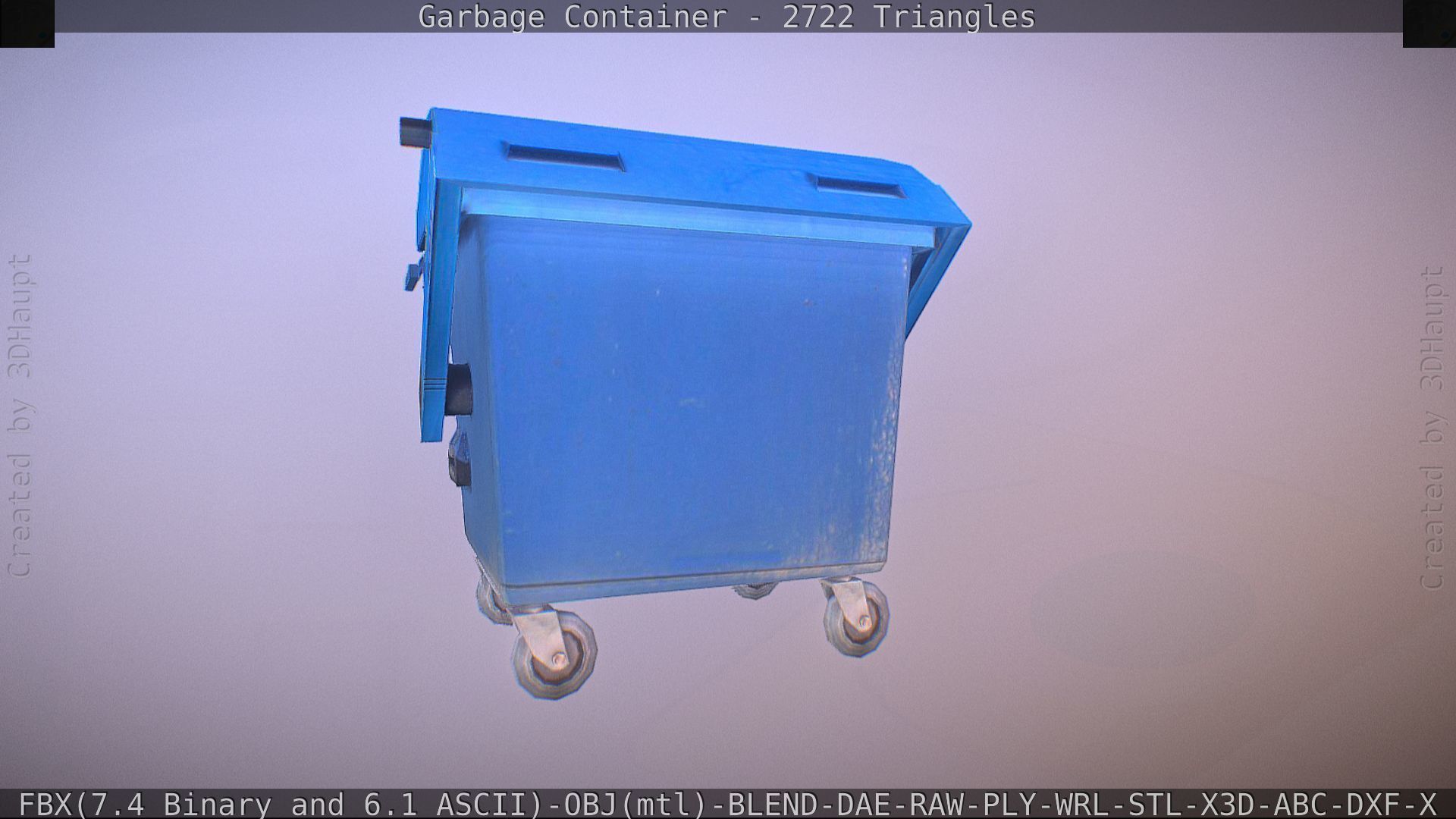 Garbage container with ragdoll setup Low-poly 3D model_32