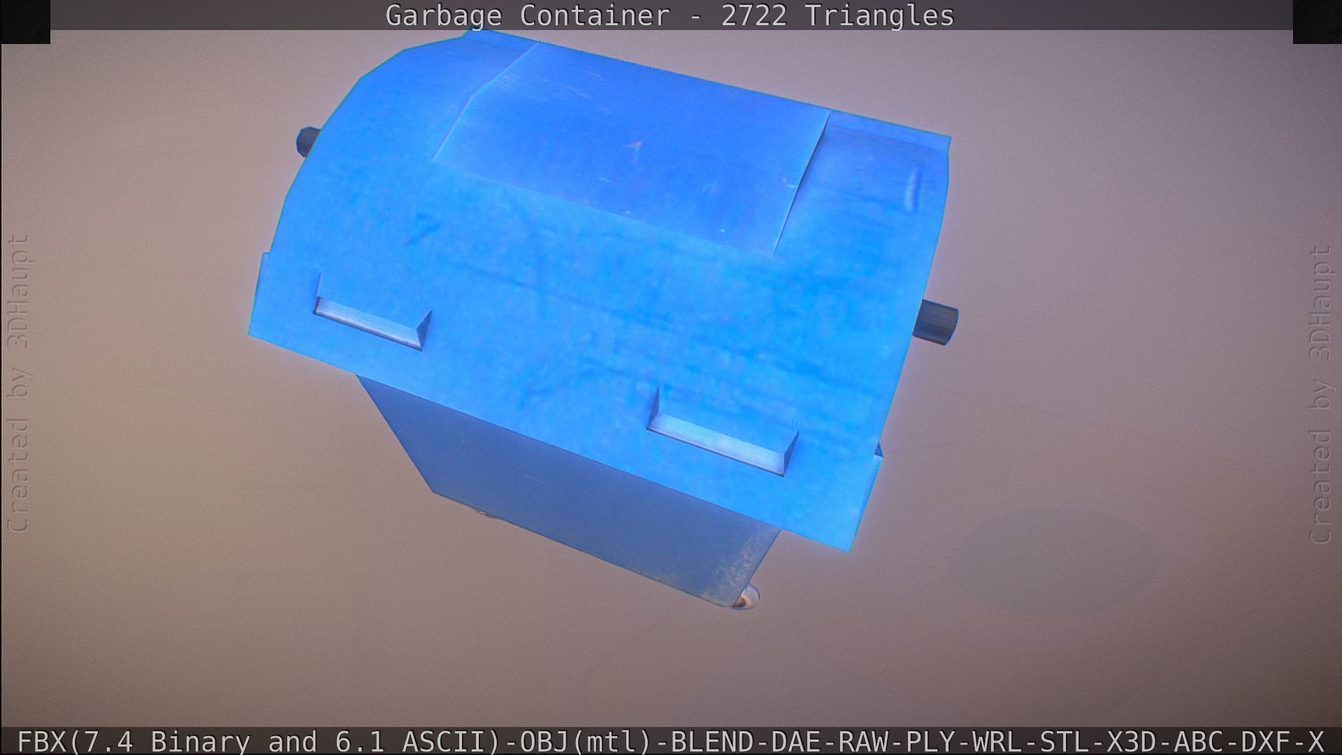 Garbage container with ragdoll setup Low-poly 3D model_46