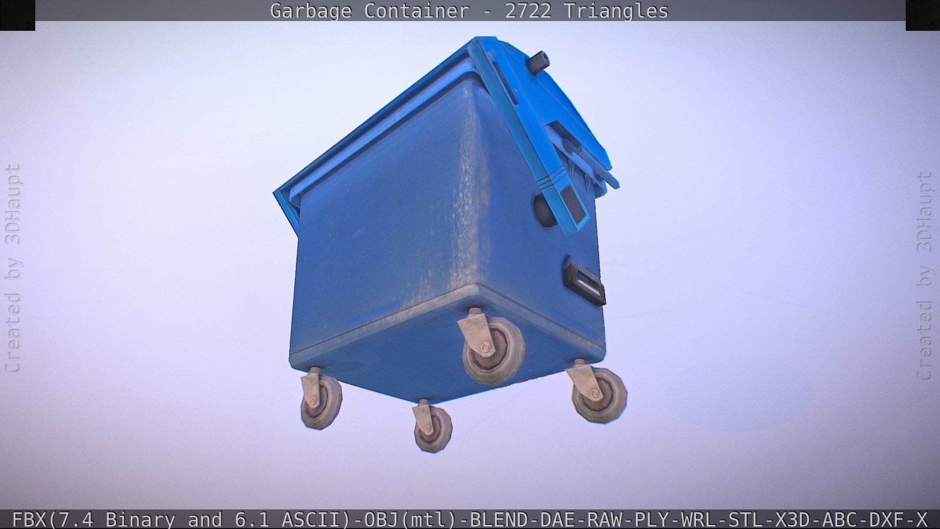 Garbage container with ragdoll setup Low-poly 3D model_14
