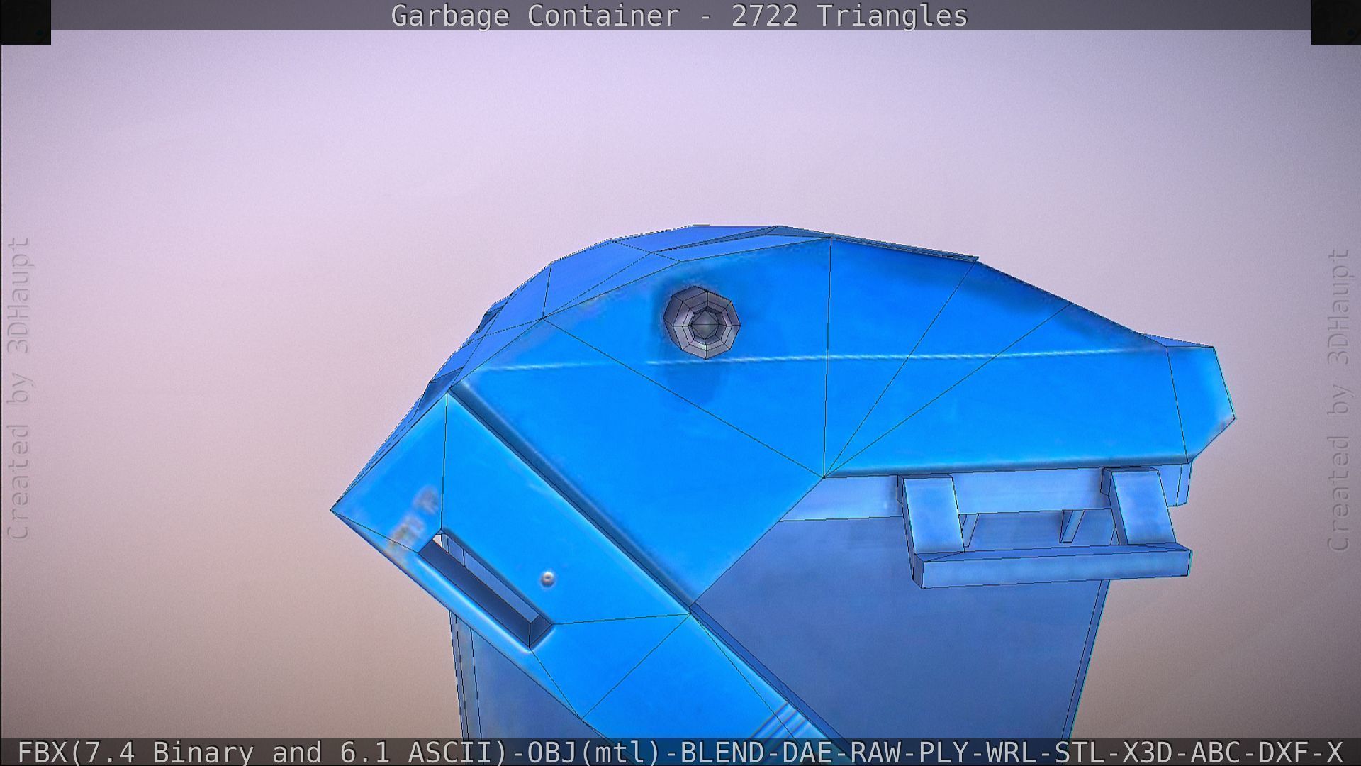 Garbage container with ragdoll setup Low-poly 3D model_56