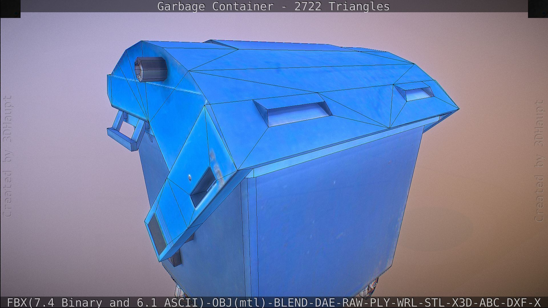 Garbage container with ragdoll setup Low-poly 3D model_73