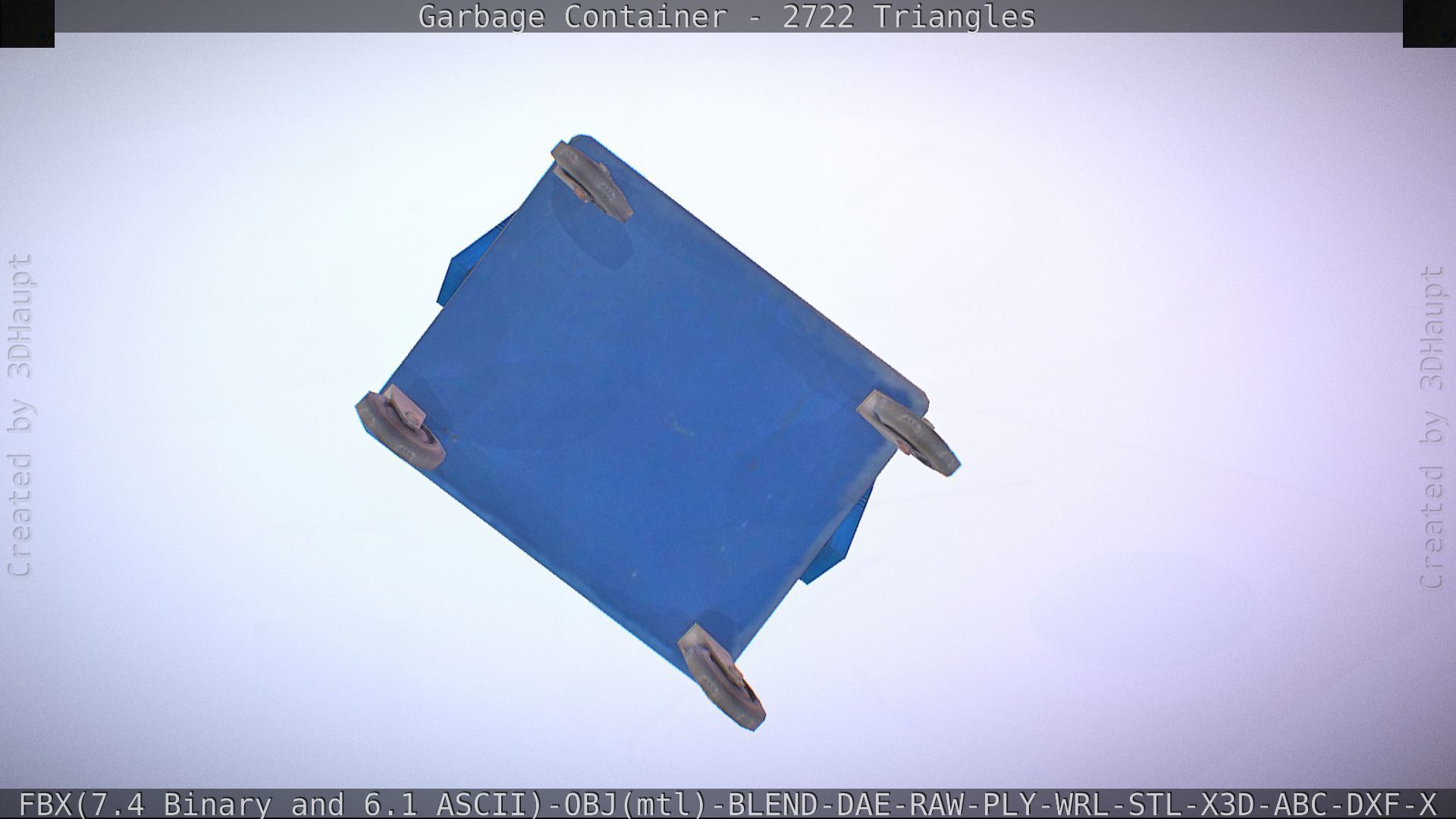 Garbage container with ragdoll setup Low-poly 3D model_33